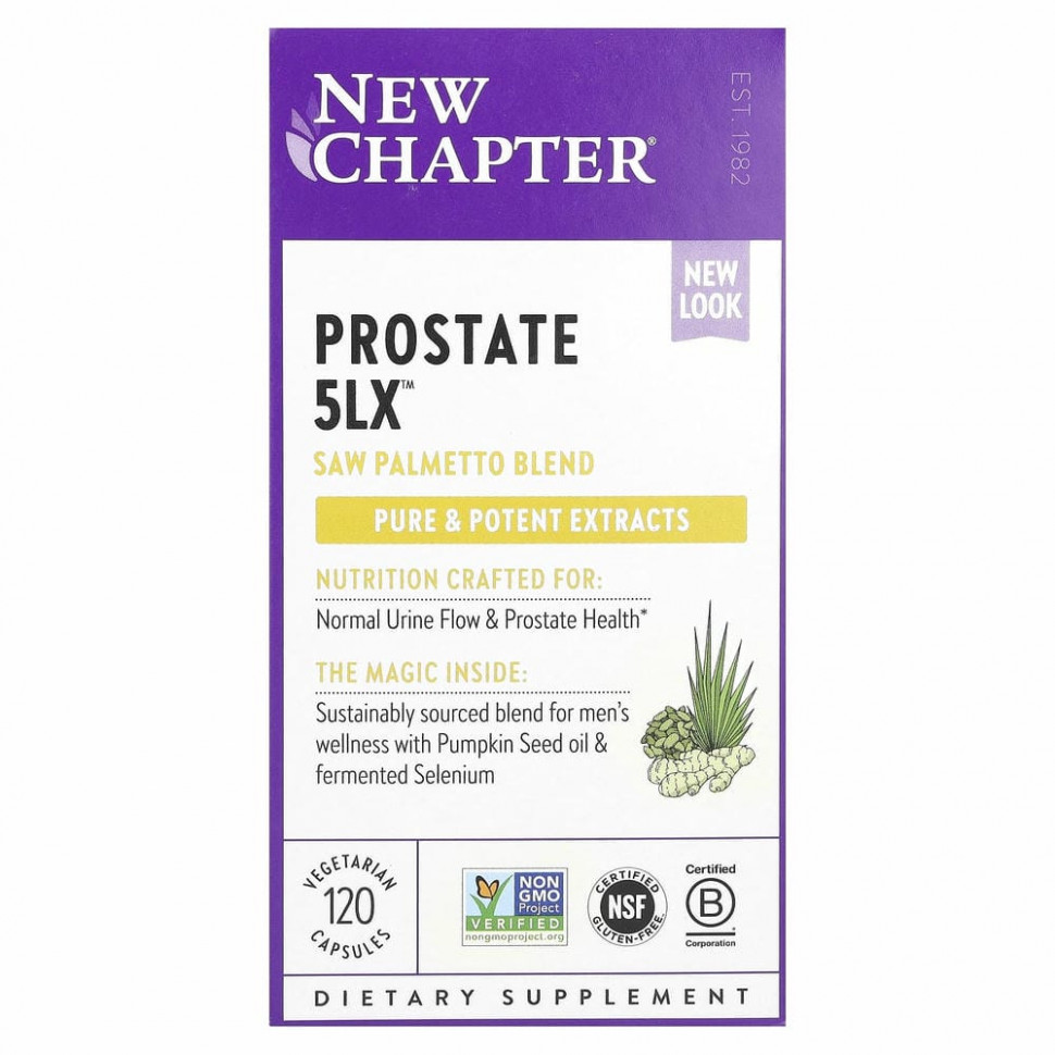 New Chapter, Prostate 5LX, 120 вегетарианских капсул