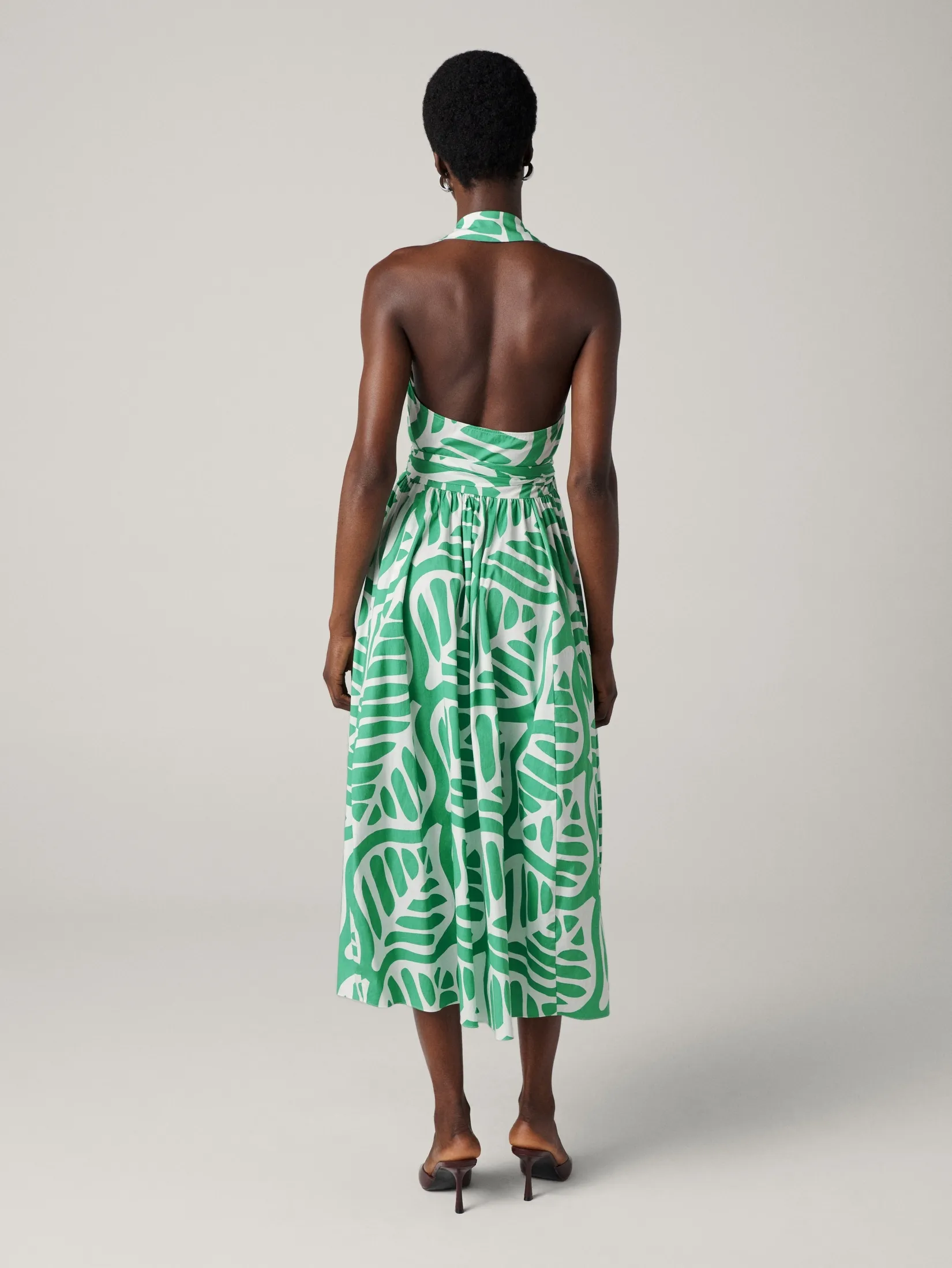 DIANE VON FURSTENBERG WOMEN DVF NOVA DRESS DESERT PALM INDIAN GREEN