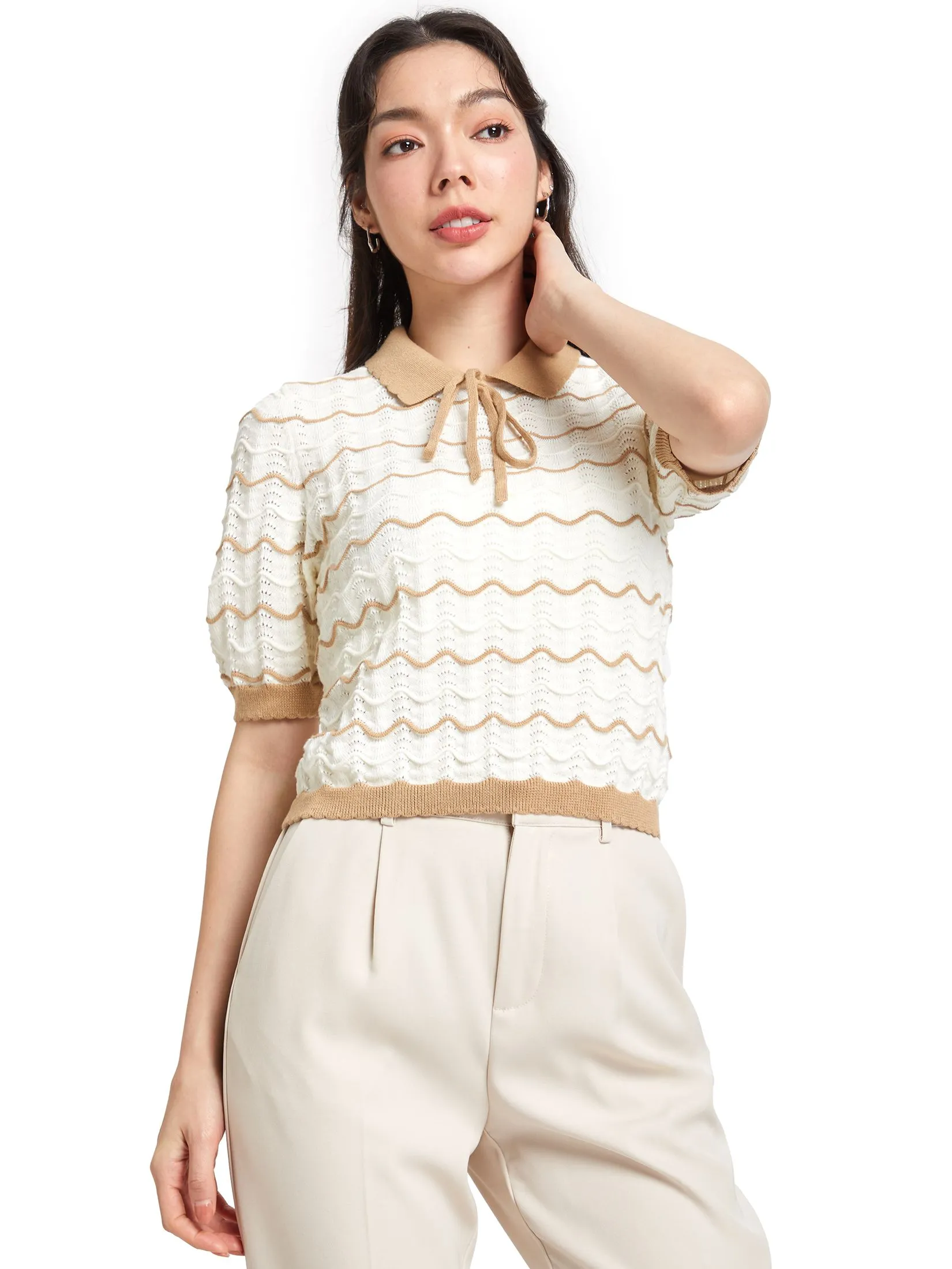 LOLITA Women Blouses Collar Neck Short Sleeves