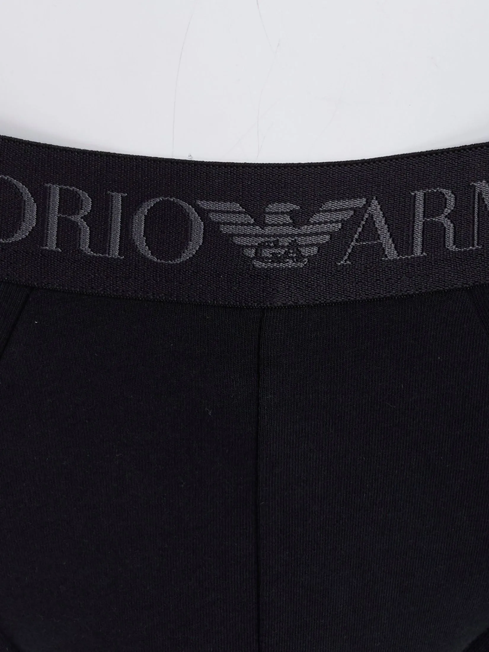 EMPORIO ARMANI Men Underwear Brief 2 Pack SS25 M8096 Vertical Eagle / Black