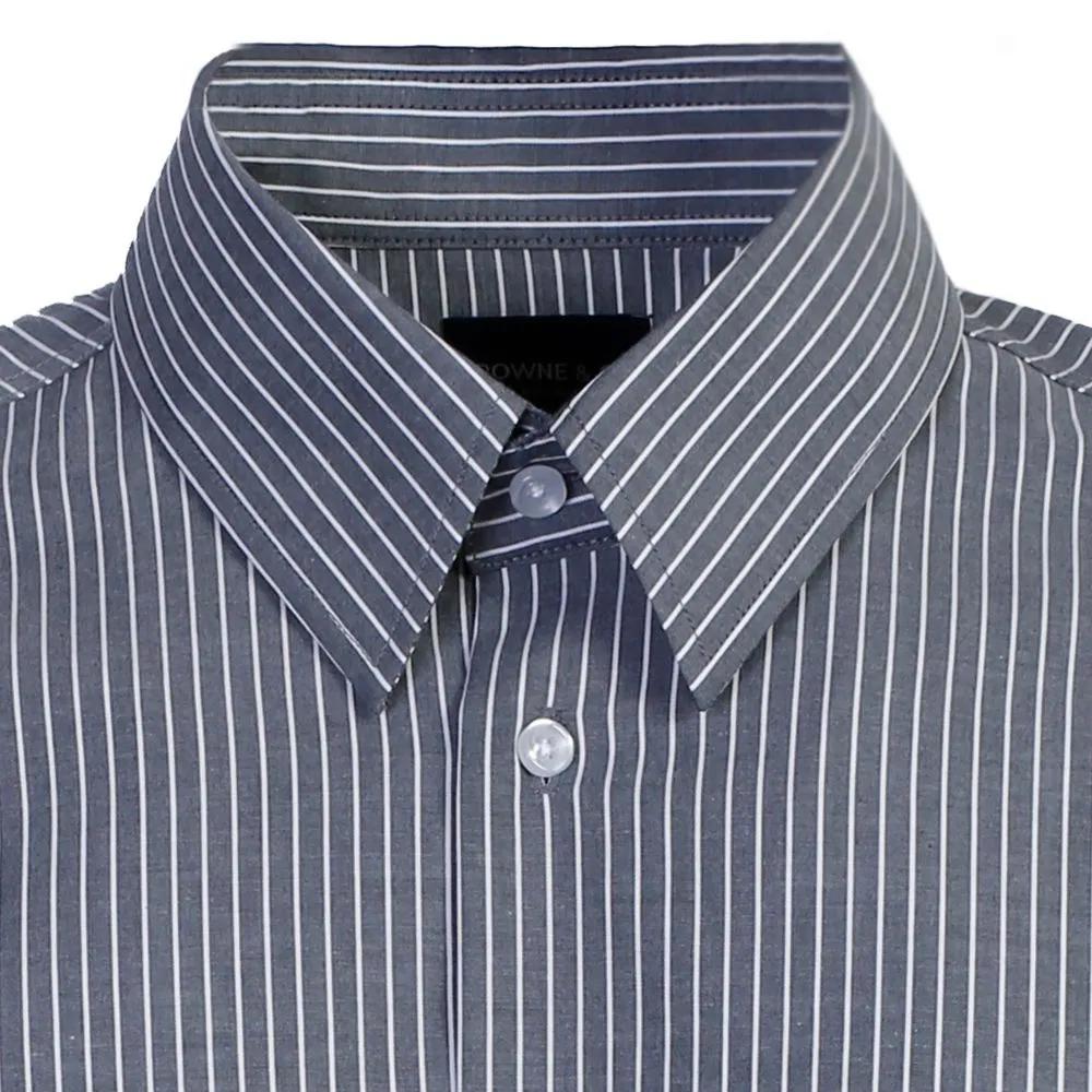 BROWNE & CO. Grey Classic Collar Long Sleeves Shirt