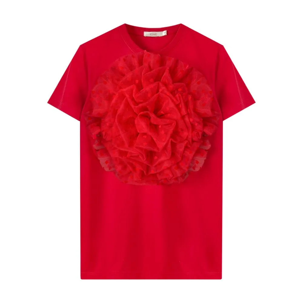 ICONIC RED VALENTINE ROSE T-SHIRT Size - S