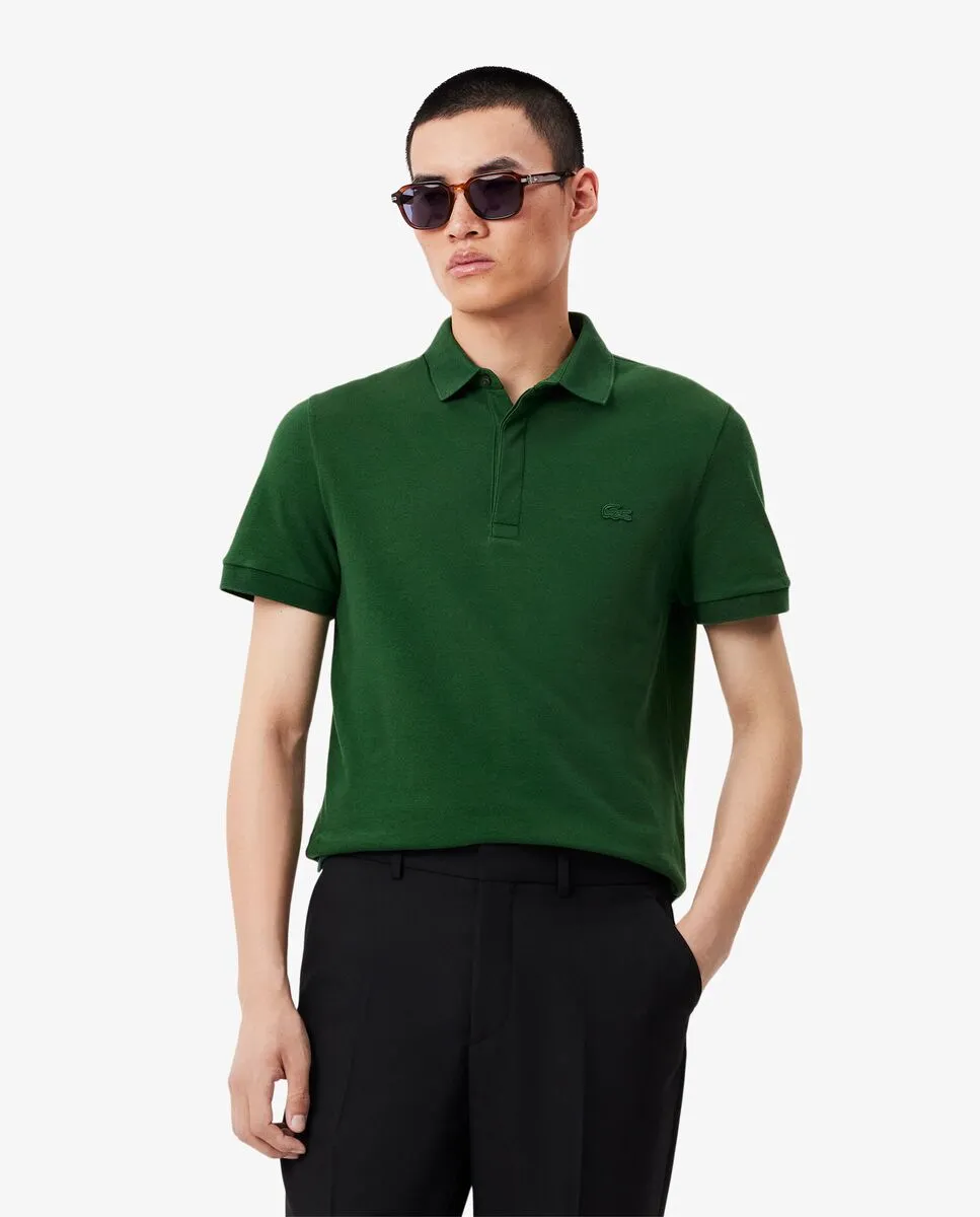 LACOSTE Regular Fit Paris Stretch Piqu  Polo Shirt Green