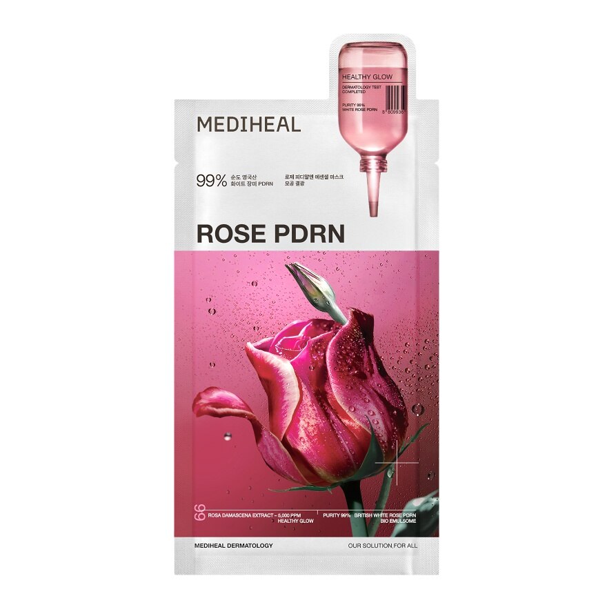 Mediheal Essential Mask Rose PDRN Healthy Glow 1'S - Red