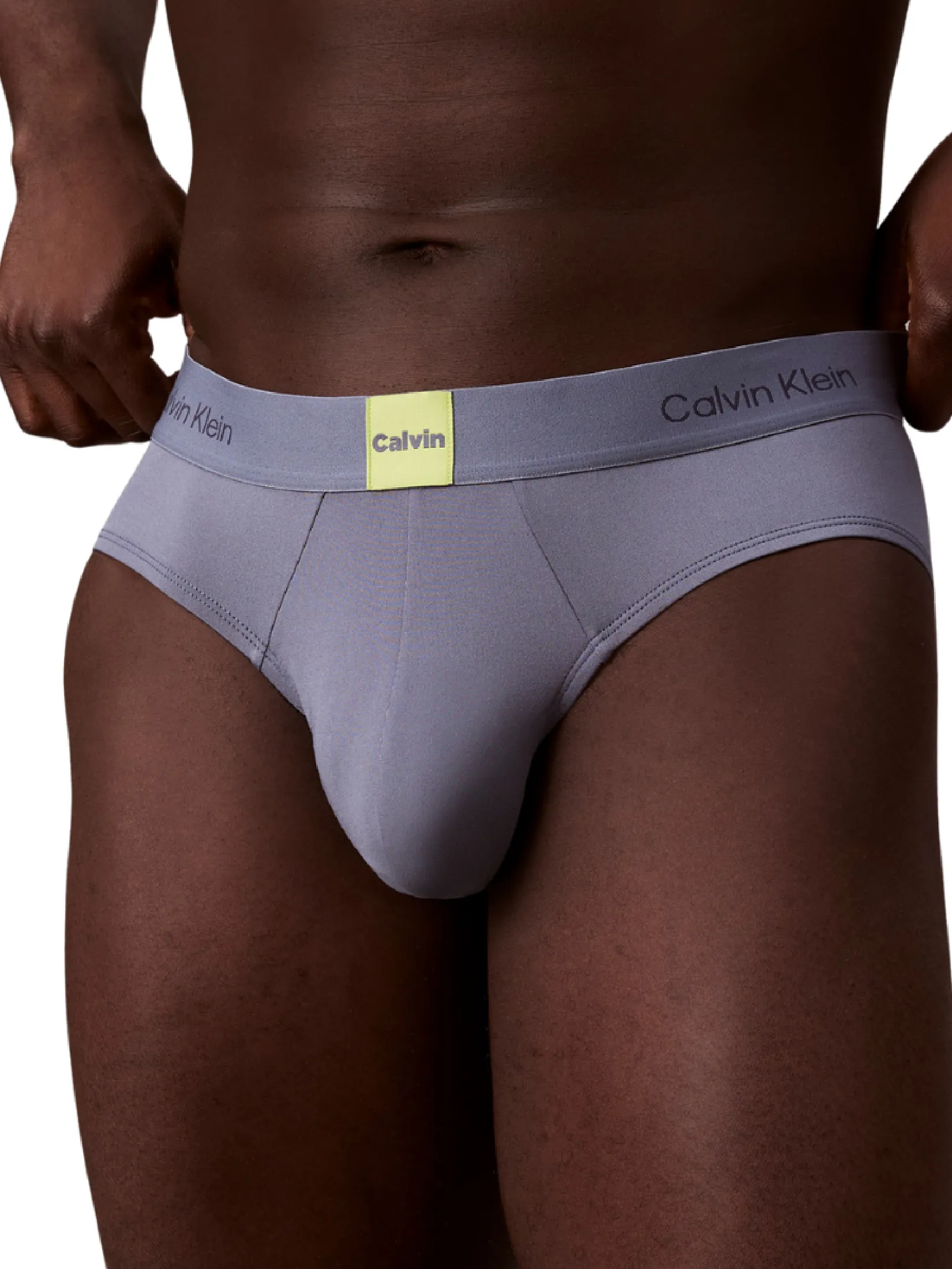 CALVIN KLEIN Men s Icon Logo Graphic Hip Brief Grey