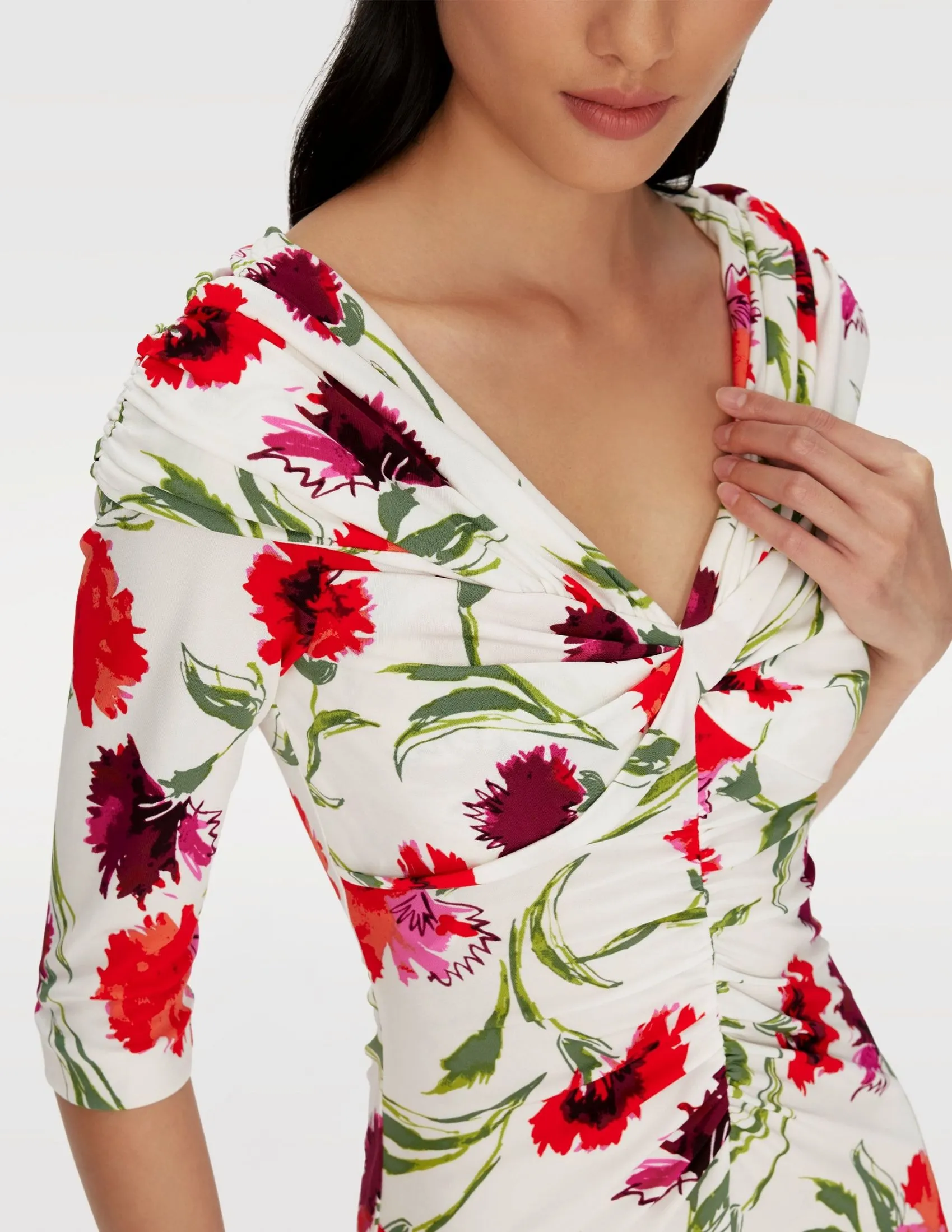 DIANE VON FURSTENBERG DVF JIM DRESS DIANTHUS LARGE MED RED