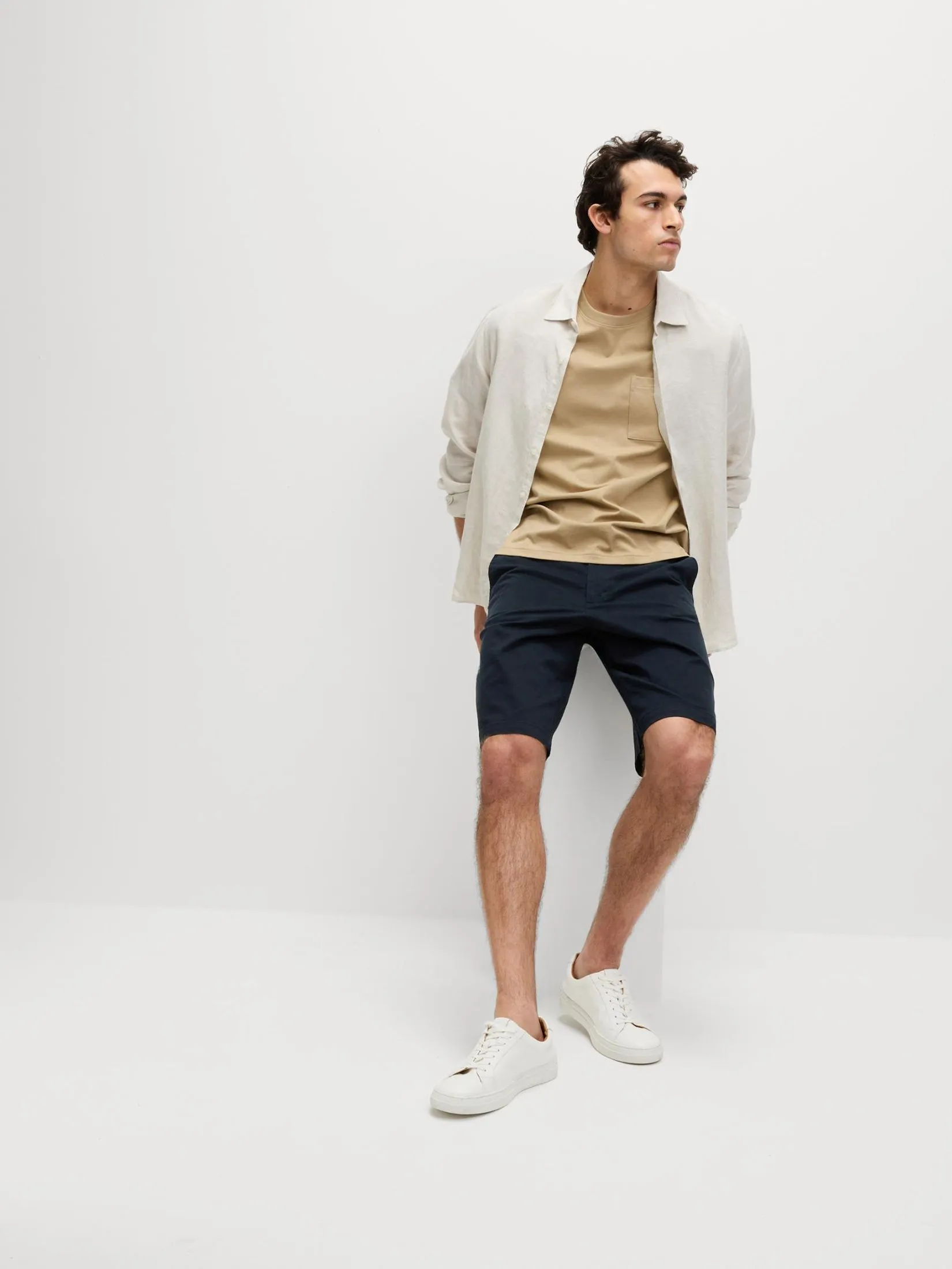 MARKS & SPENCER Men Chino Shorts Loose Fit Stretch