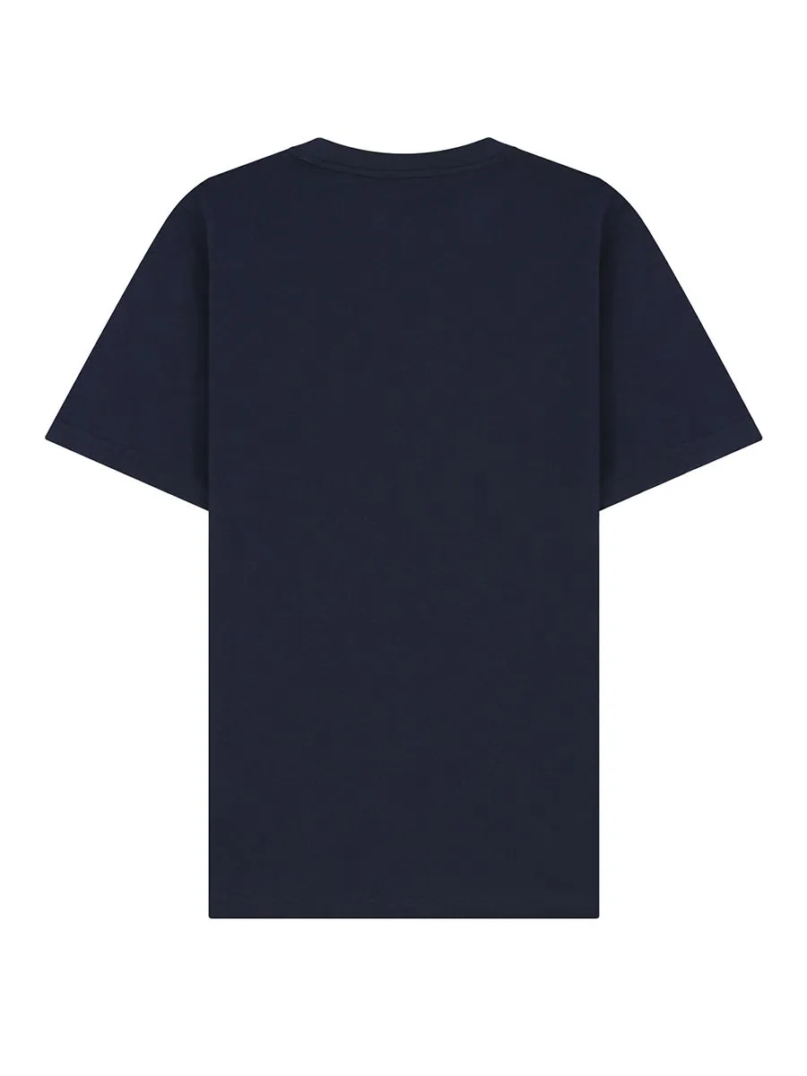 GIORDANO Men's Slim Fit Embroidery Tee (Classic Man) Signature Navy
