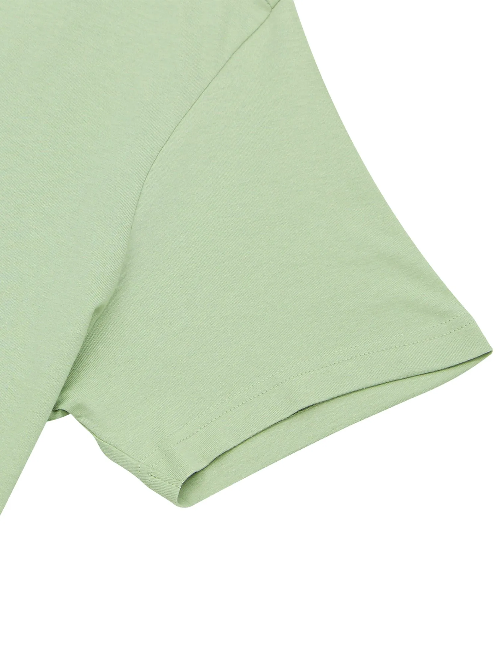GIORDANO Men's Slim Jersey Embroidery Tee (Classic Man) Reseda Green