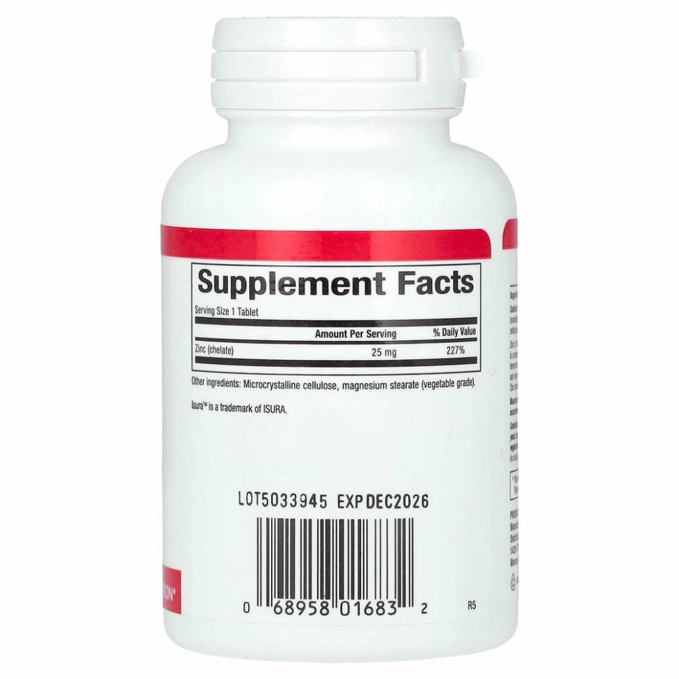 Natural Factors, хелат цинка, 25 мг, 90 таблеток