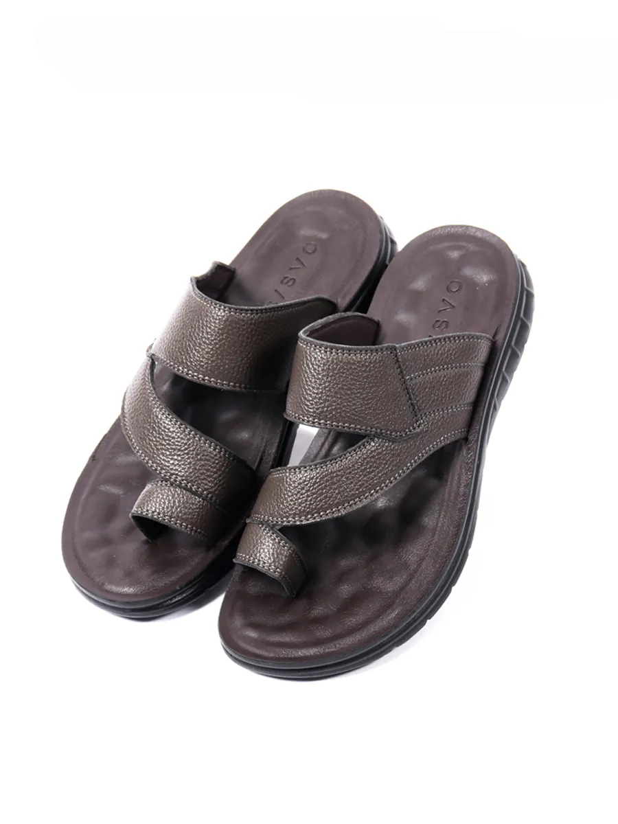 OASIS Men s Slip-on Sandals Dark Brown
