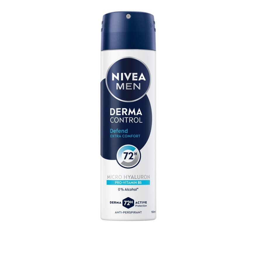 Nivea Men Spray Derma Control Defend 150 Ml. สเปรย์ลดเหงื่อ ระงับกลิ่นกาย - Blue