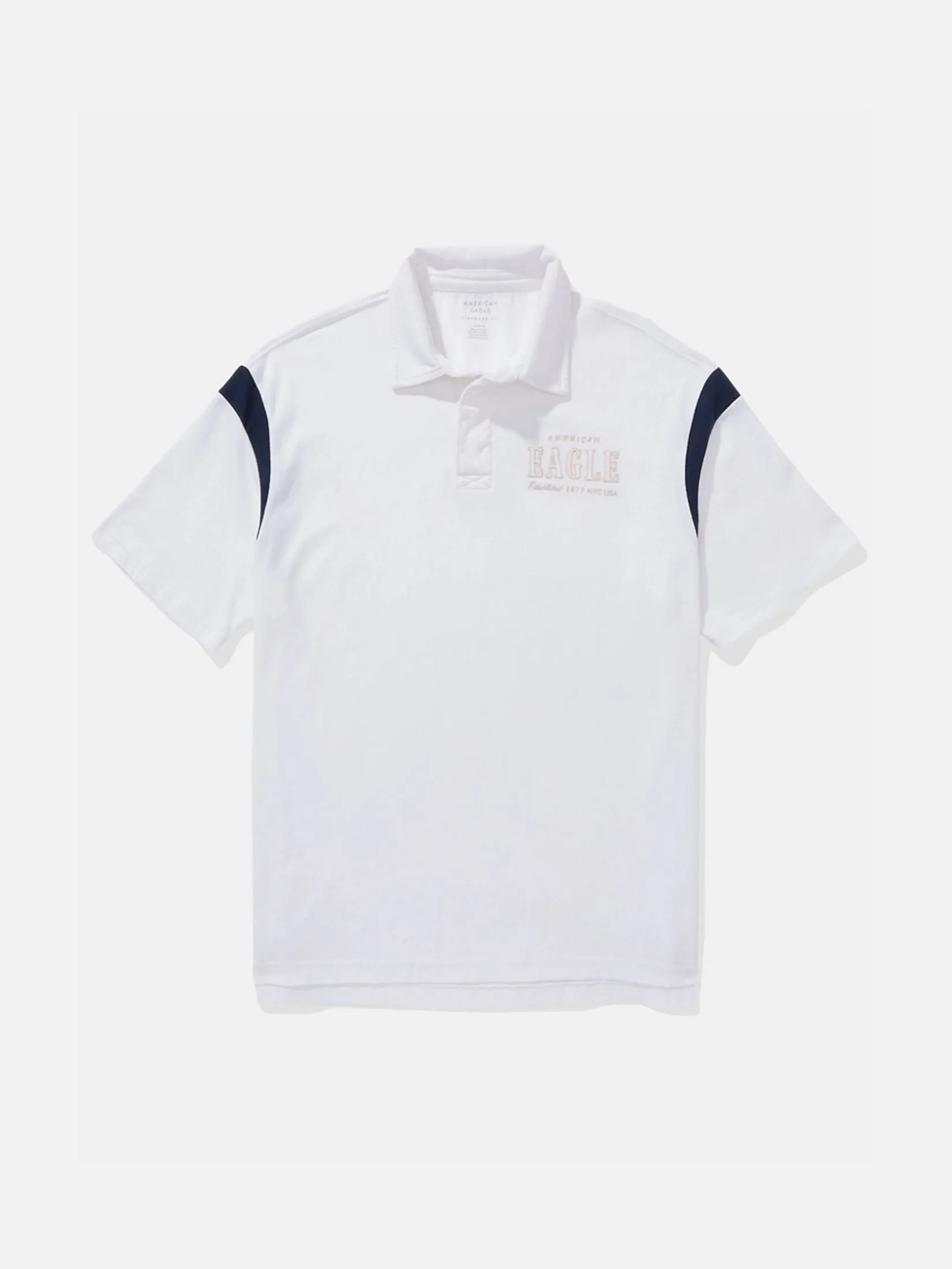 AMERICAN EAGLE MEN P- INTL SS RUGBY SHOULDER INSERT 100 WHITE