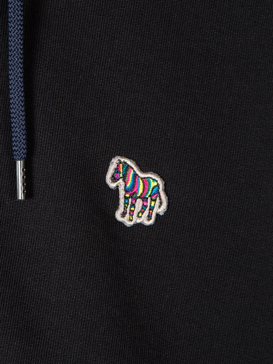 PAUL SMITH SWEATSHIRTS MENS REG FIT ZIP HOODY ZEBRA BLACK
