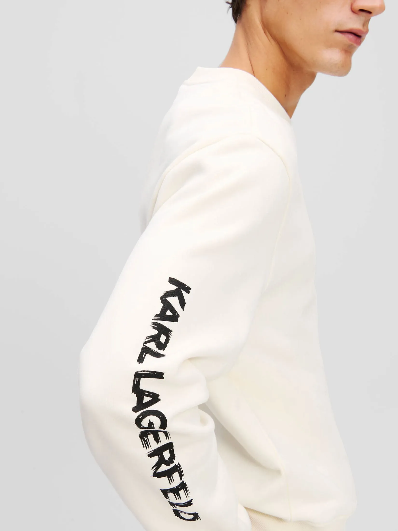 KARL LAGERFELD RTW-1 BIG IKON SWEATSHIRT CANNOLI CREAM