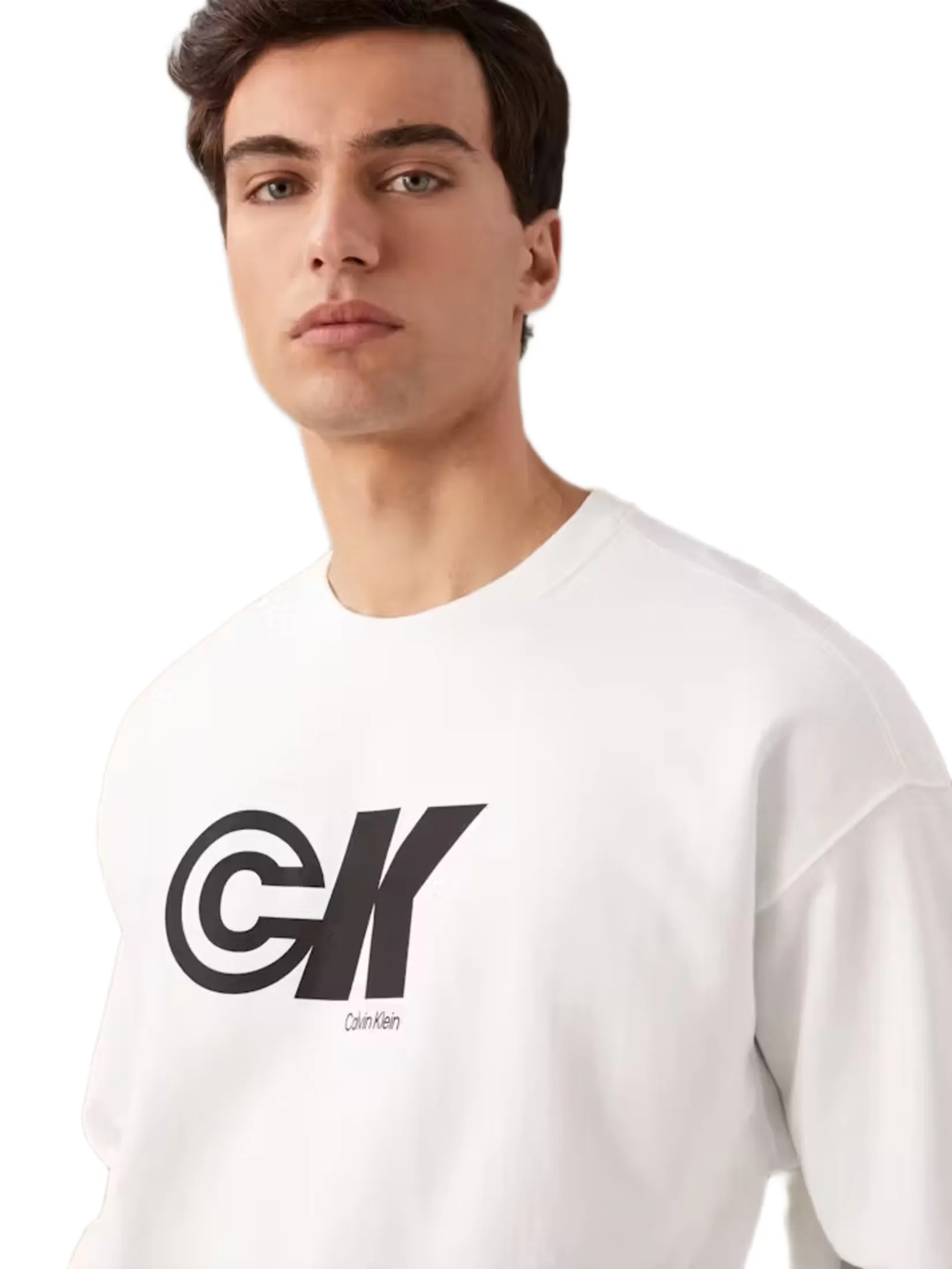 CALVIN KLEIN Men s Relaxed Graphic Logo Sweatshirt White