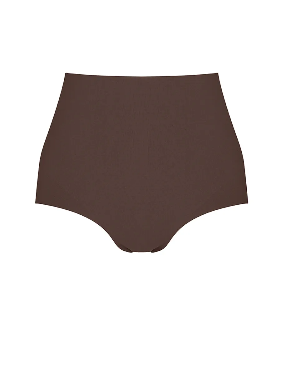 SABINA Seamless Shapewear Mid Waisted Panty - Chocolate Size - L
