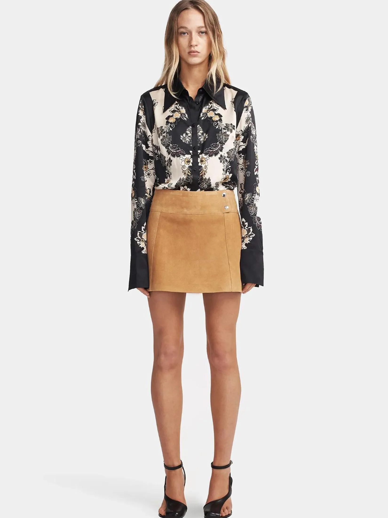 HANSEN & GRETEL Women Suede Skirt Dixie Caramel