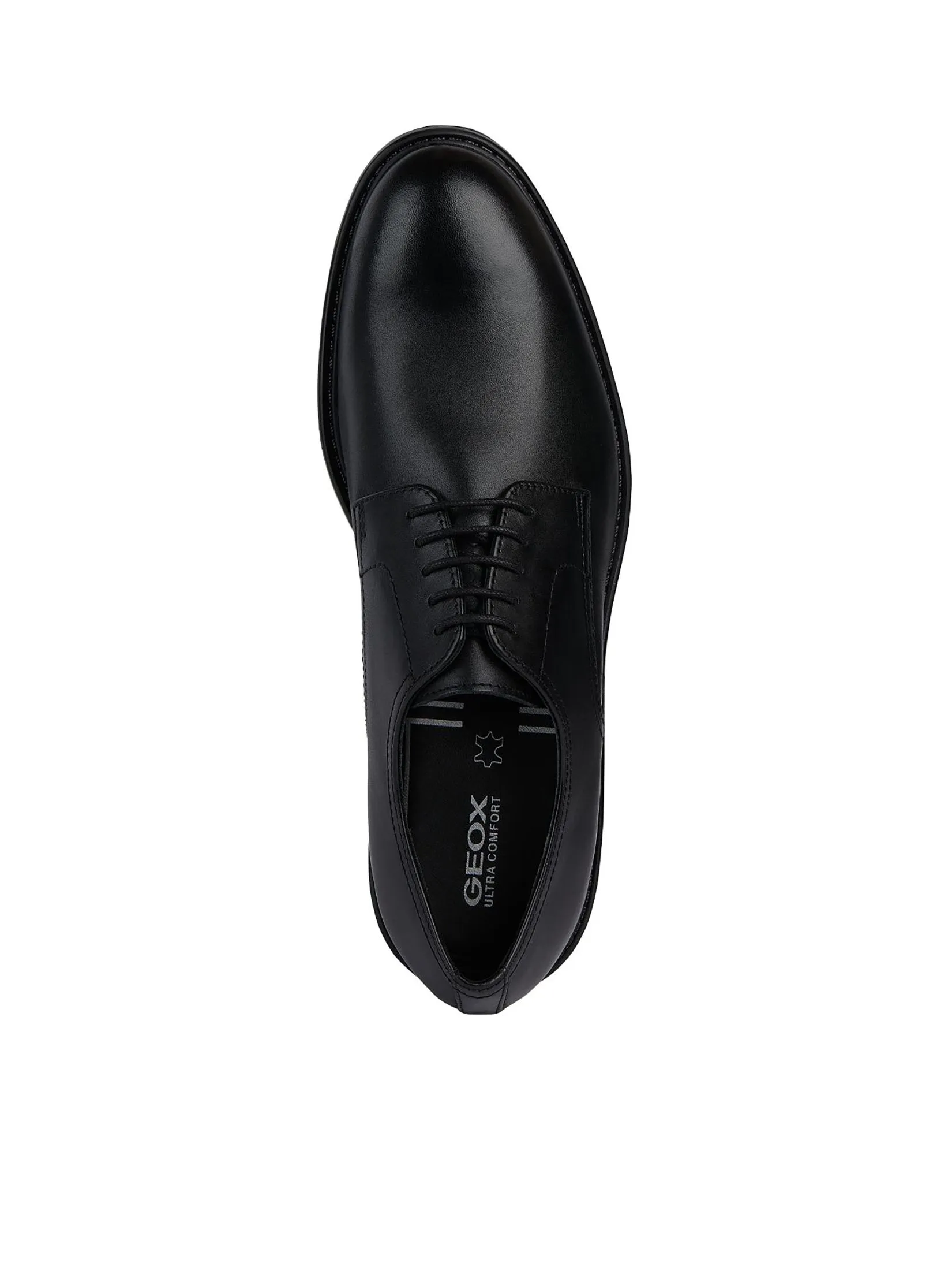 GEOX Men Leather Shoes U Walk Pleasure Black