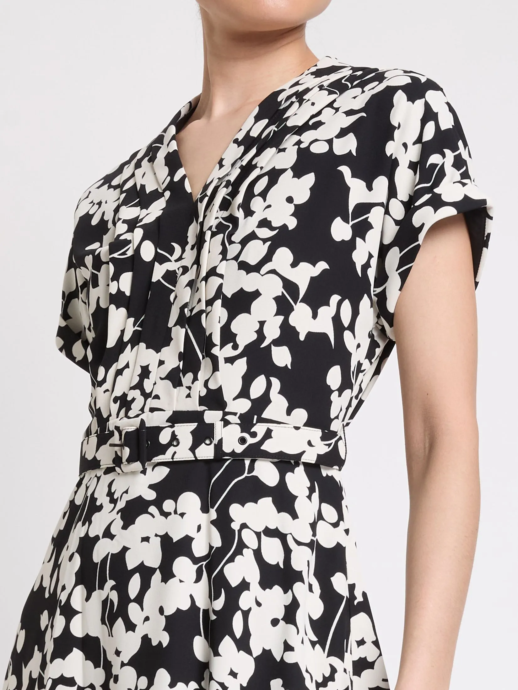 EXPRESSIONS Women Dress With Front Pleat And Belt