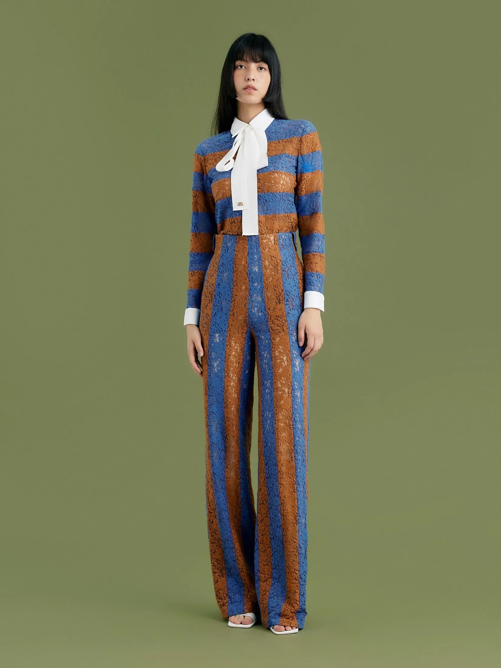 ASV (AW24) Abbylee Striped Lace Women Pants Blue