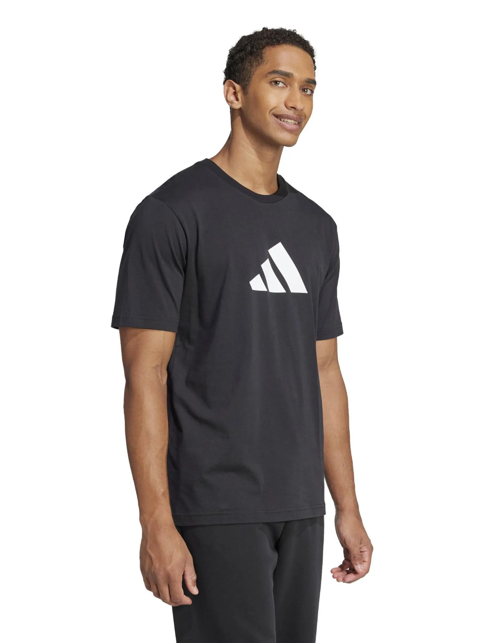 ADIDAS Men T-Shirt Future Icons 3 Bar Logo Black