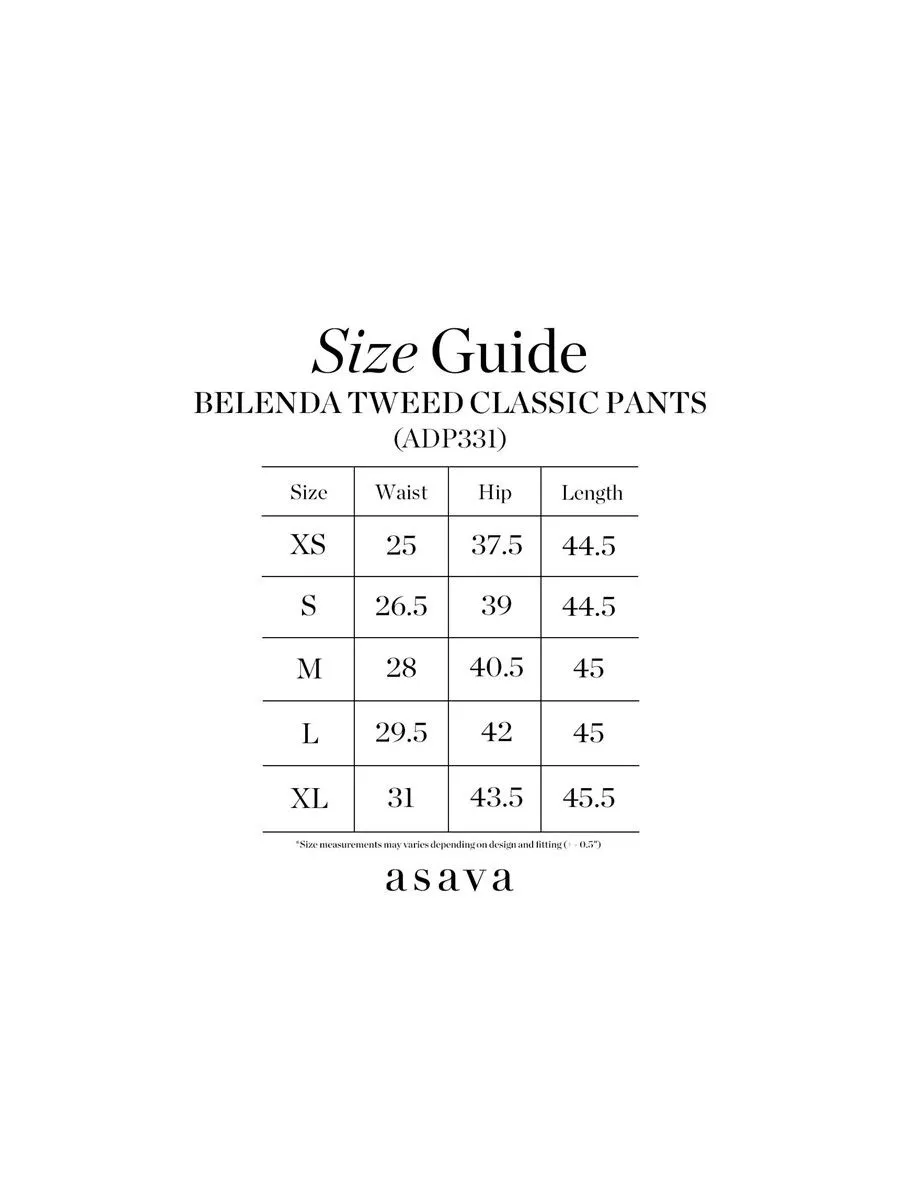 ASAVA (AW23) Belenda Tweed Classic Women Pants Ivory