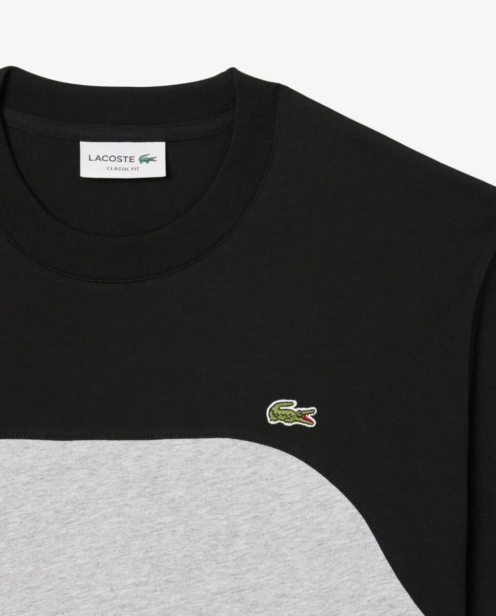 LACOSTE Cotton Jersey Colour-Block T-Shirt Grey
