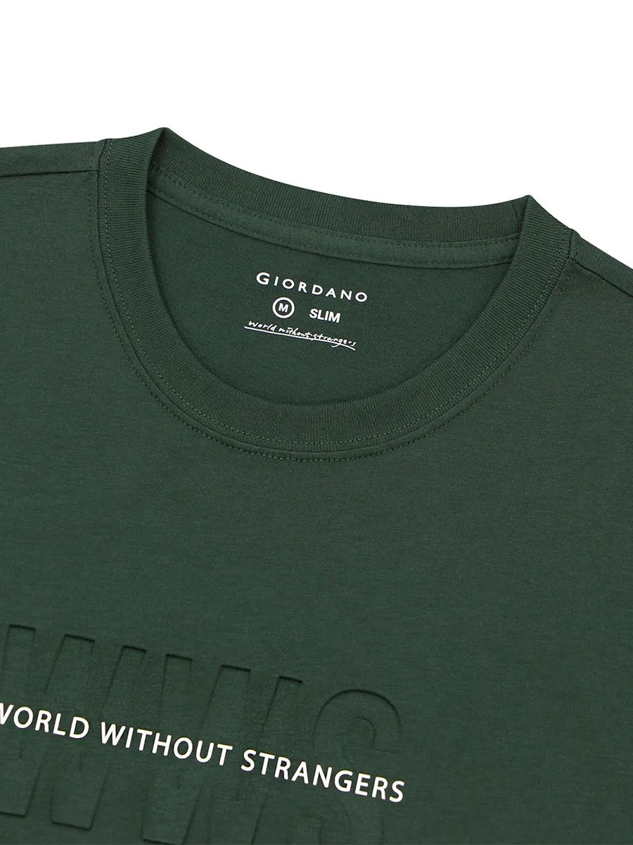 GIORDANO Men's Jersey Printed Tee (WWS) Sycamore green