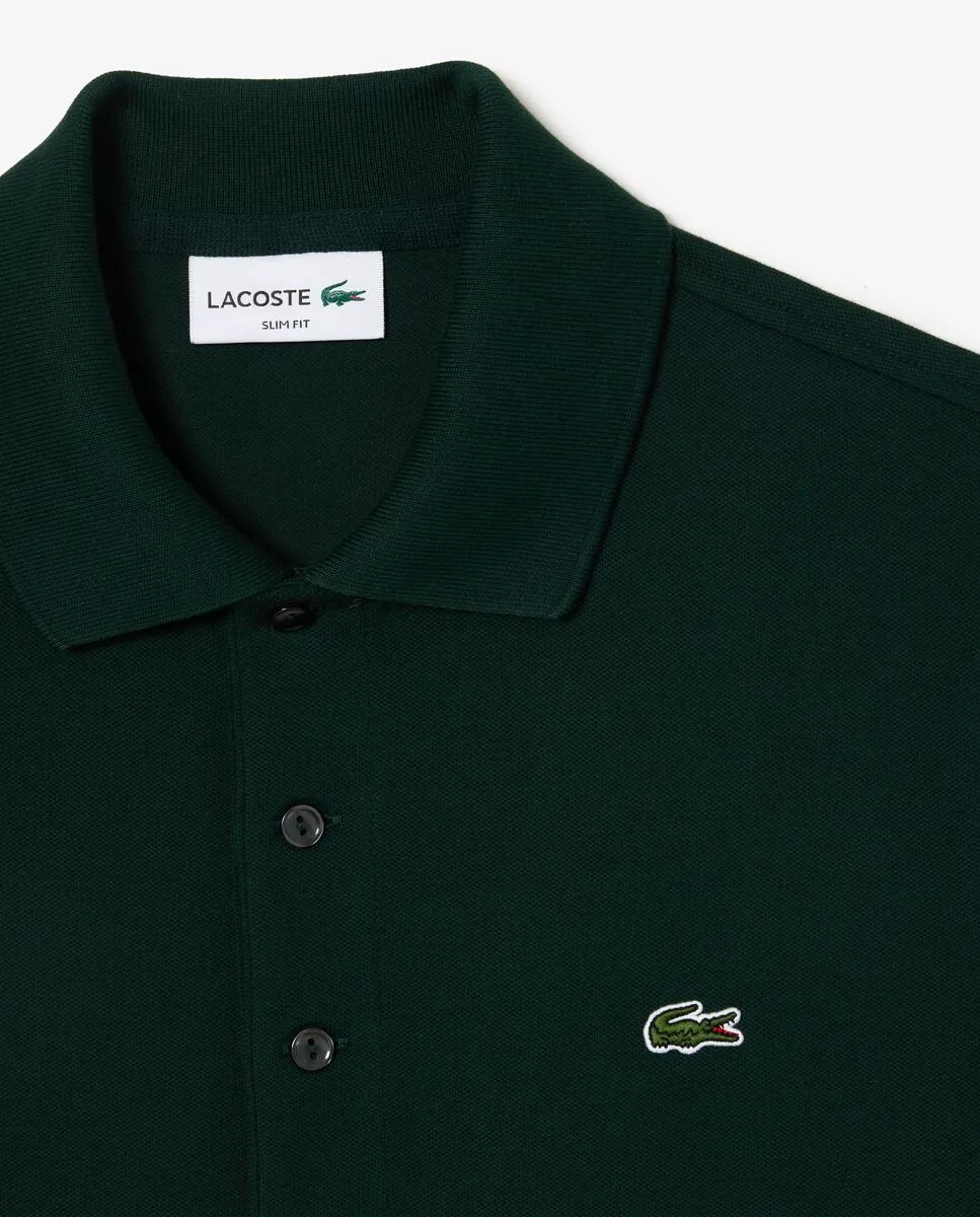 LACOSTE Slim Fit Stretch Mini Piqu  Polo Shirt Green