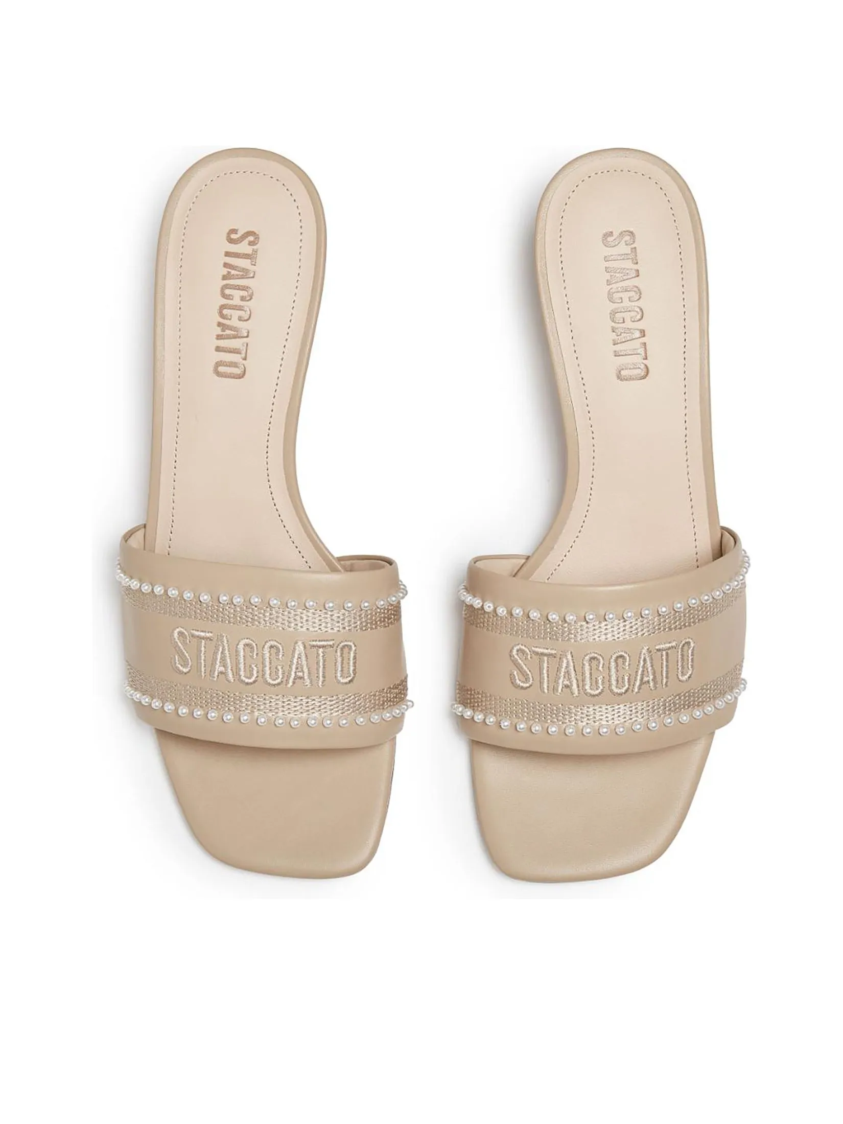 STACCATO Women Heels Slide Sandal Pearl Studded