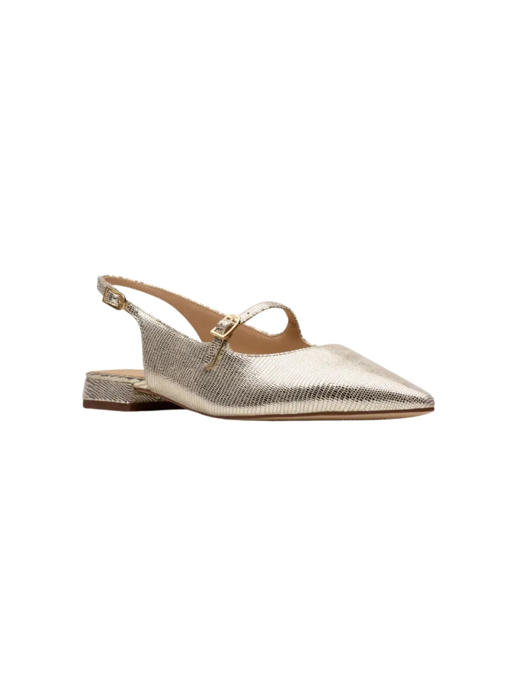 CLARKS SENSA 15 SHINE Champagne Leather Women's Mary Jane Flats