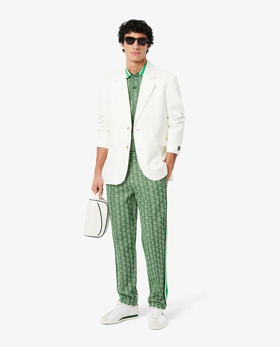 LACOSTE Classic Fit Monogram Jacquard Polo Shirt Green