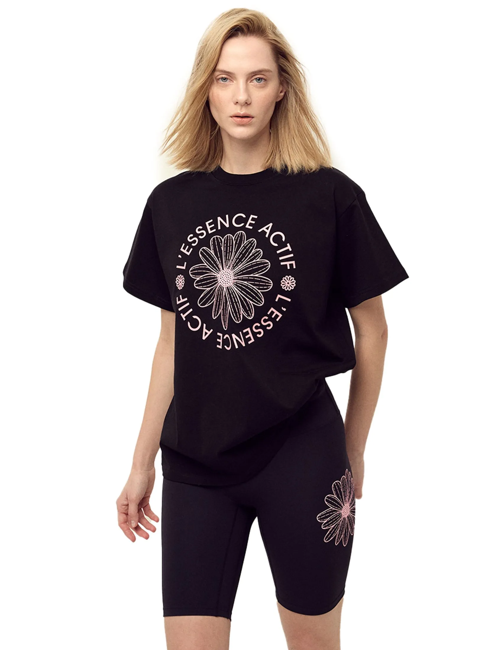 MARDI MERCREDI ACTIF T-Shirt Actif Emblem Black Pink F