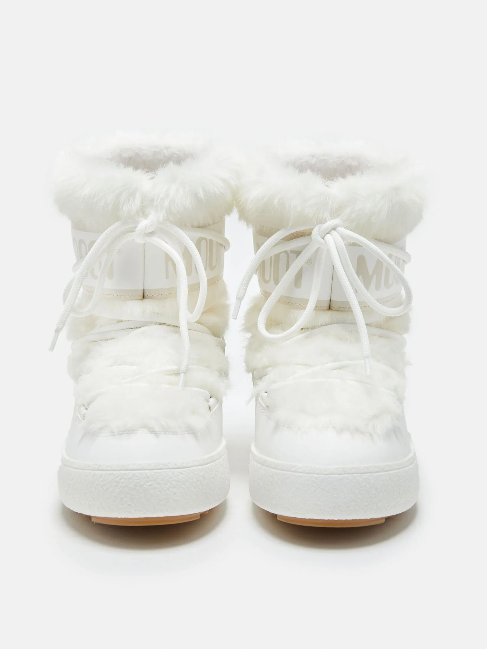 MOON BOOT LTRACK FAUX-FUR WHITE BOOTS