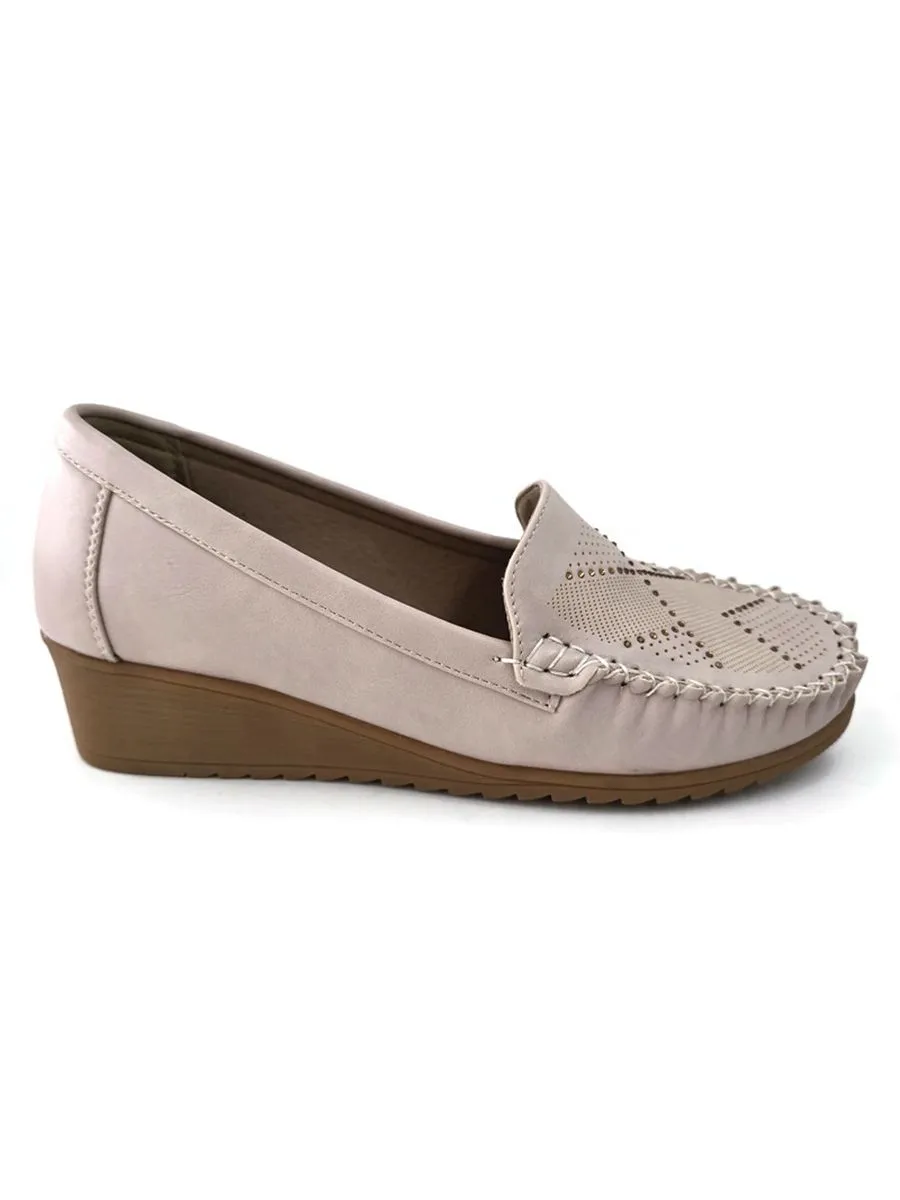 KLIN Woman Wedge Moccasin Apricot