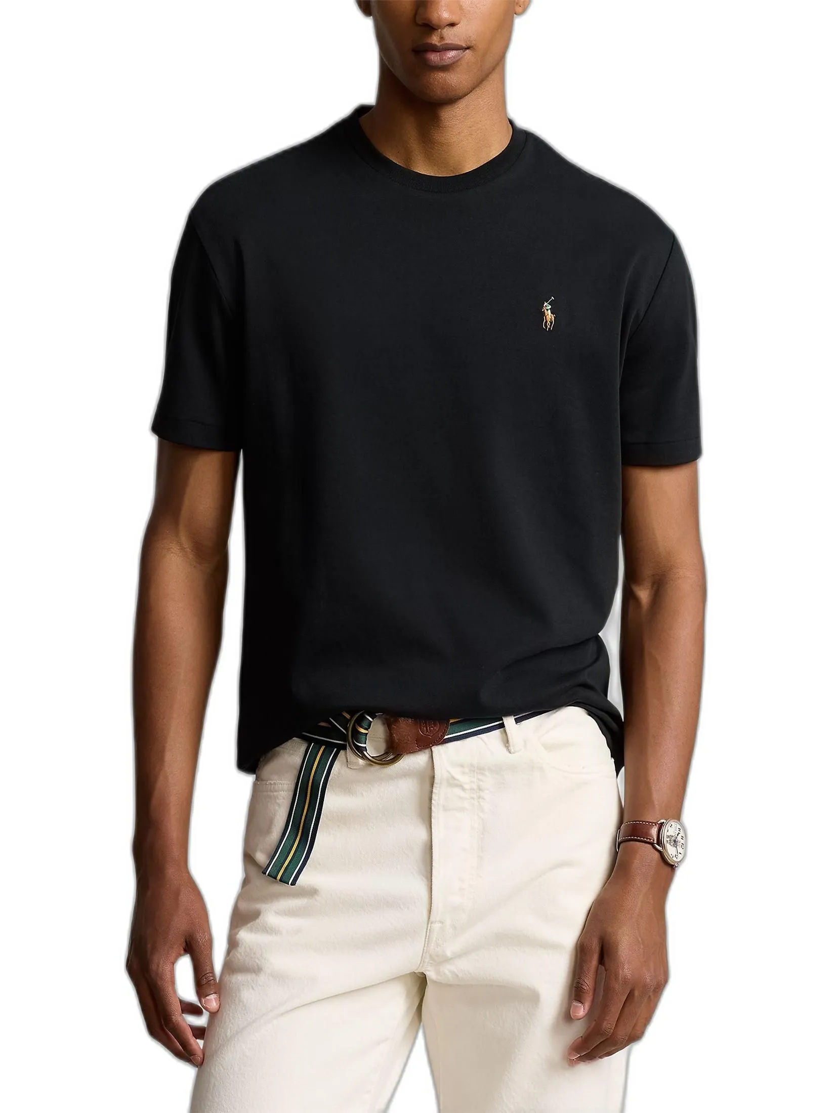 POLO RALPH LAUREN Polo Ralph Lauren TEE-Custom Slim Fit Soft Cotton T-Shirt MNPOTSH1N820099 001 BLACK