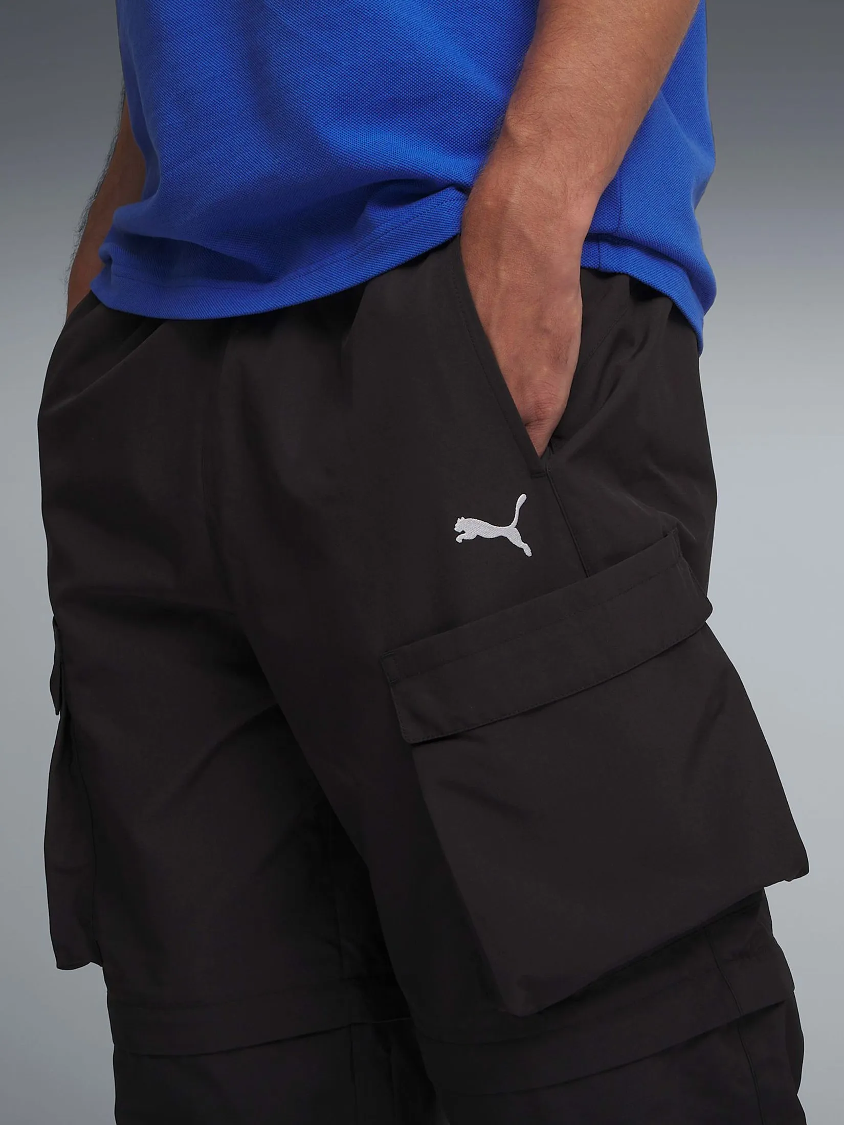PUMA Men Cargo Pants Wardrobe Essentials 2In1 Puma Black