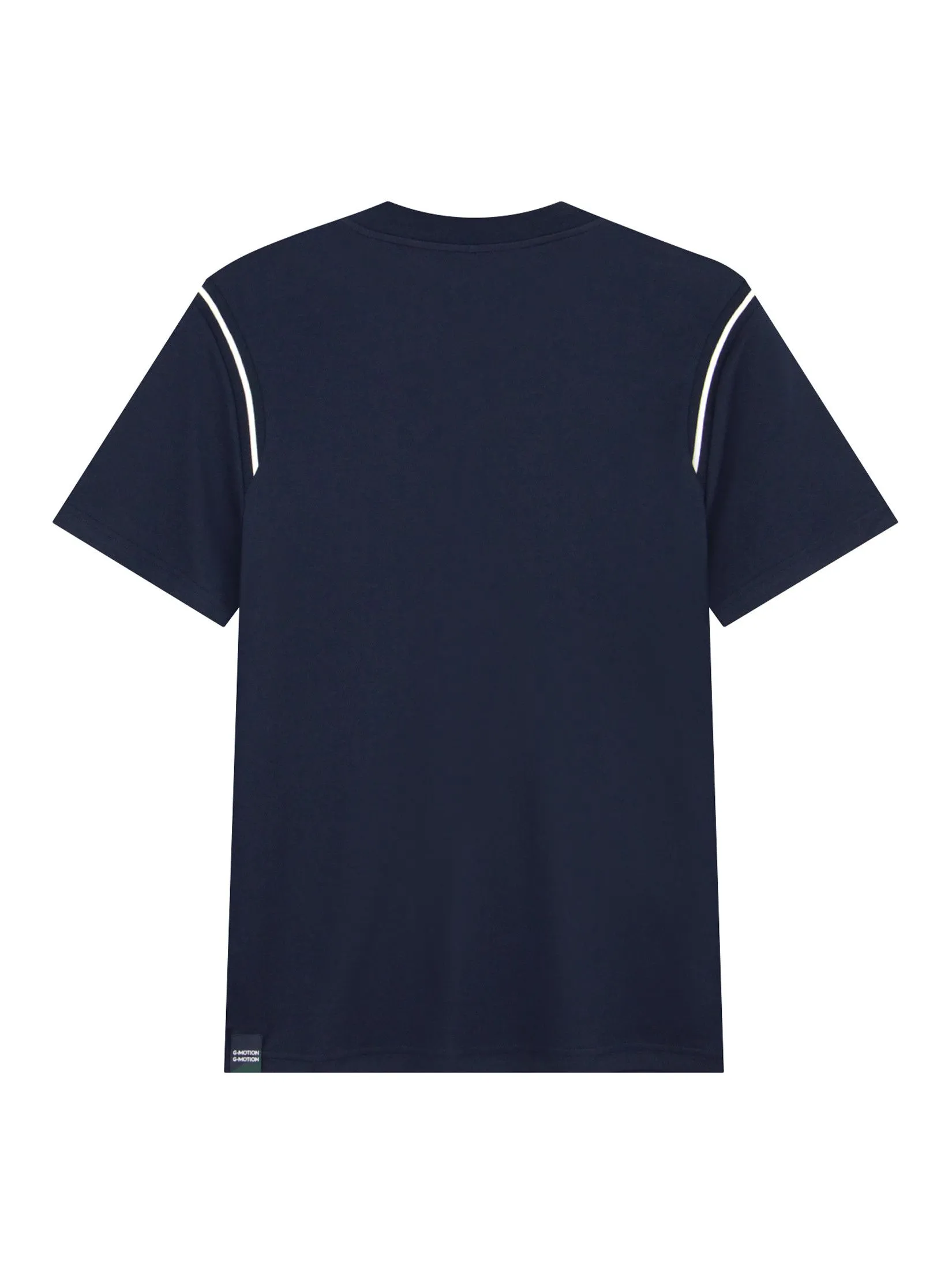 GIORDANO Men's Slim Zip-Up G-Motion Tee (Tennis) Navy