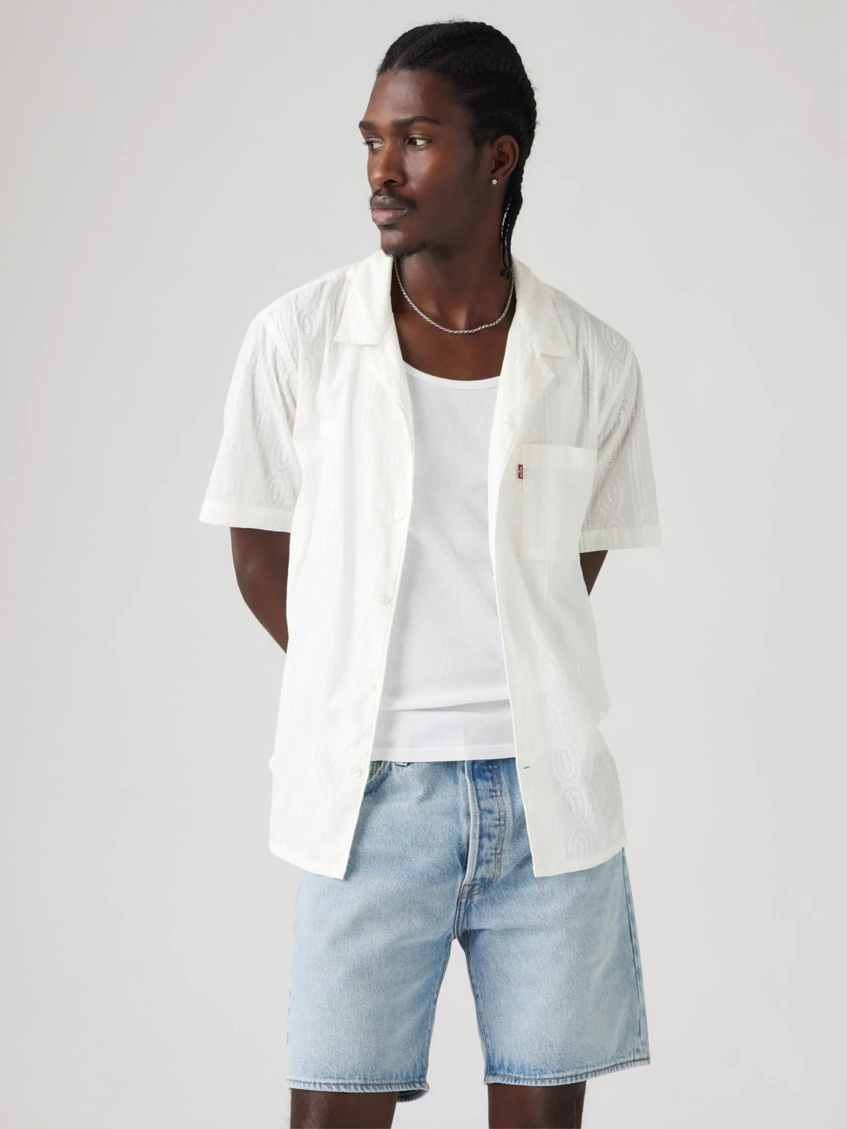 LEVI'S Levi’s Men’s Sunset Camp Shirt White