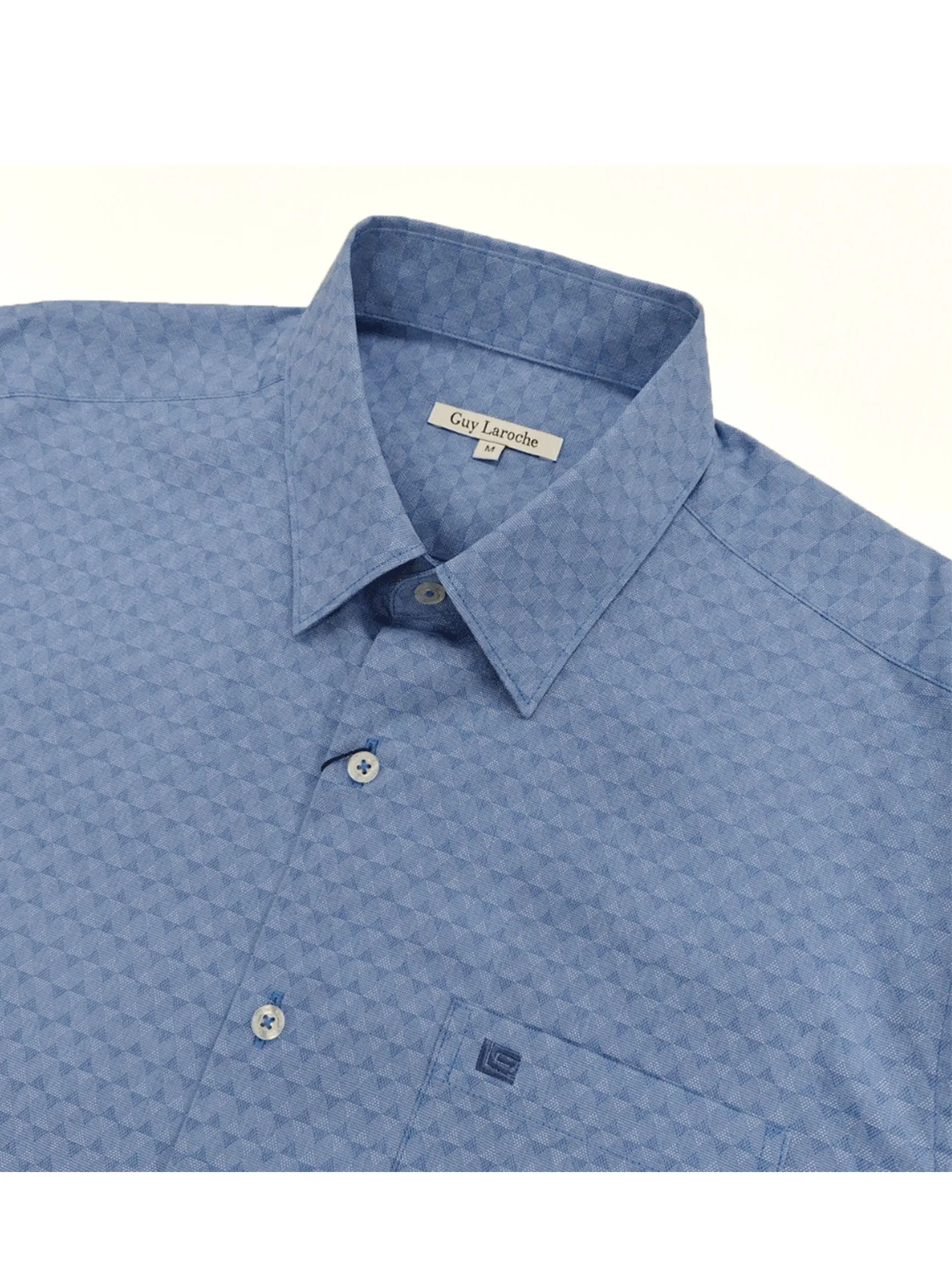 GUY LAROCHE MENWEAR Men s Shirt Long-Sleeve Work Shirt, Blue , Slim Fit, Model BAB9202W4BU