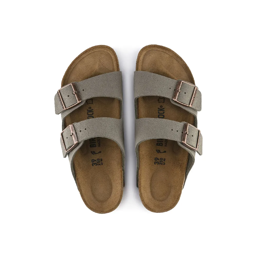 BIRKENSTOCK UNISEX SANDALS ARIZONA BIRKO-FLOR NUBUK STONE
