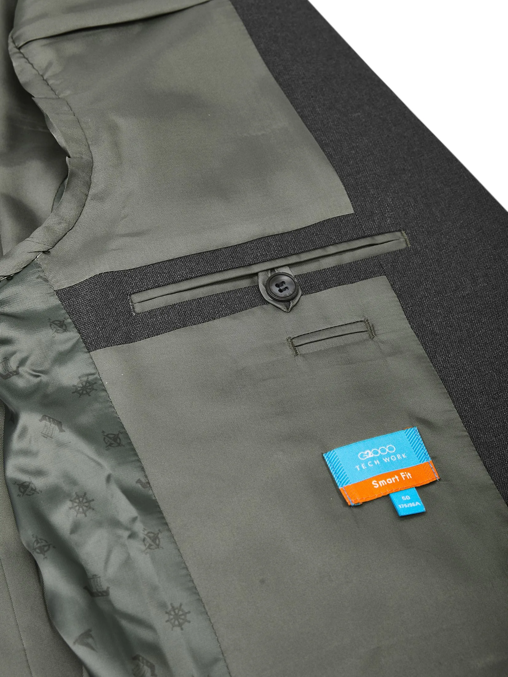 G2000 Men Clothing Teflon Slim Fit Twill Suit Blazer Slim Fit - Dark Grey