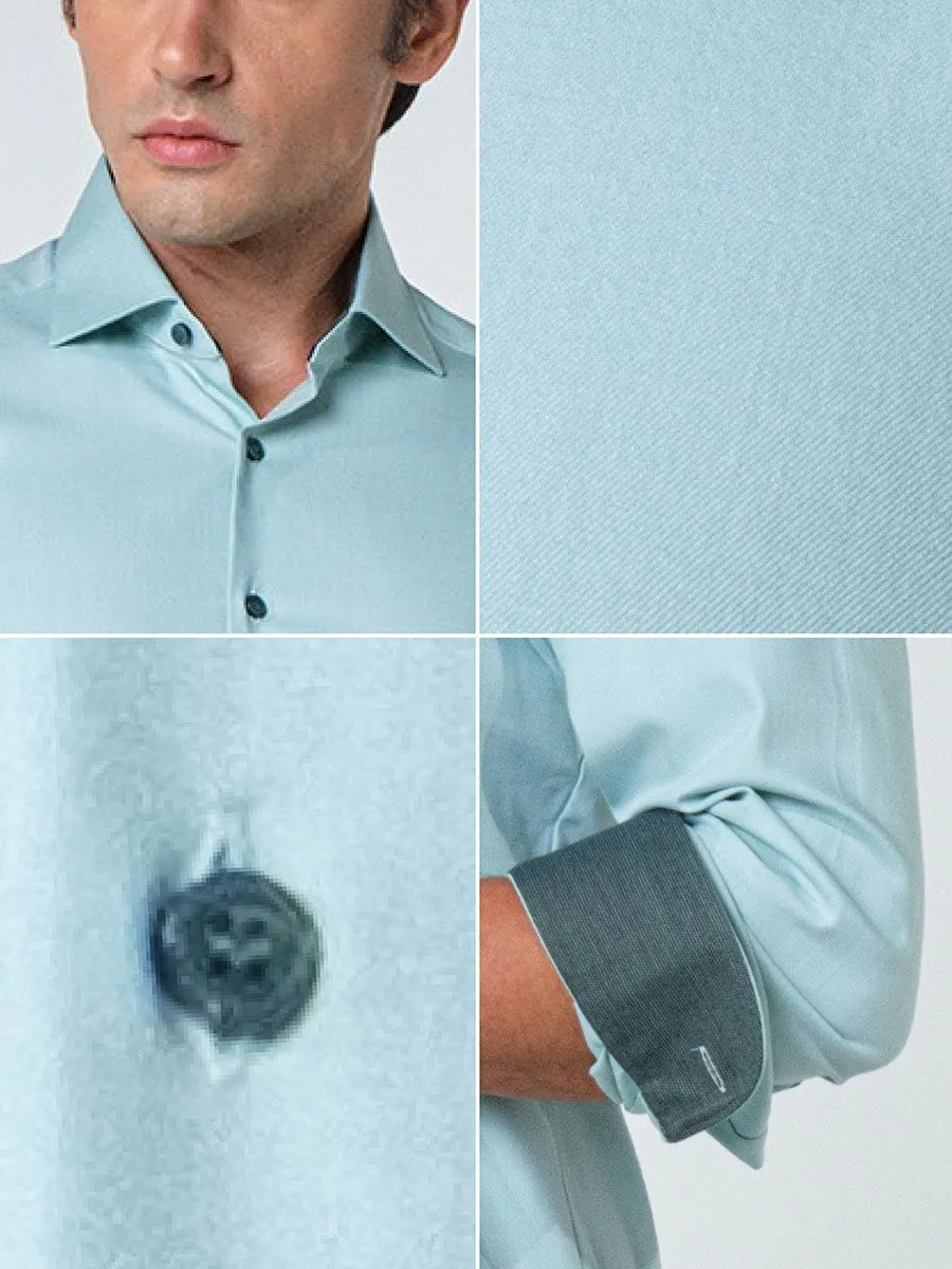 OLYMP CLIMATE CONTROL - MEN SHIRT LONG SLEEVES BODY  FIT GREEN