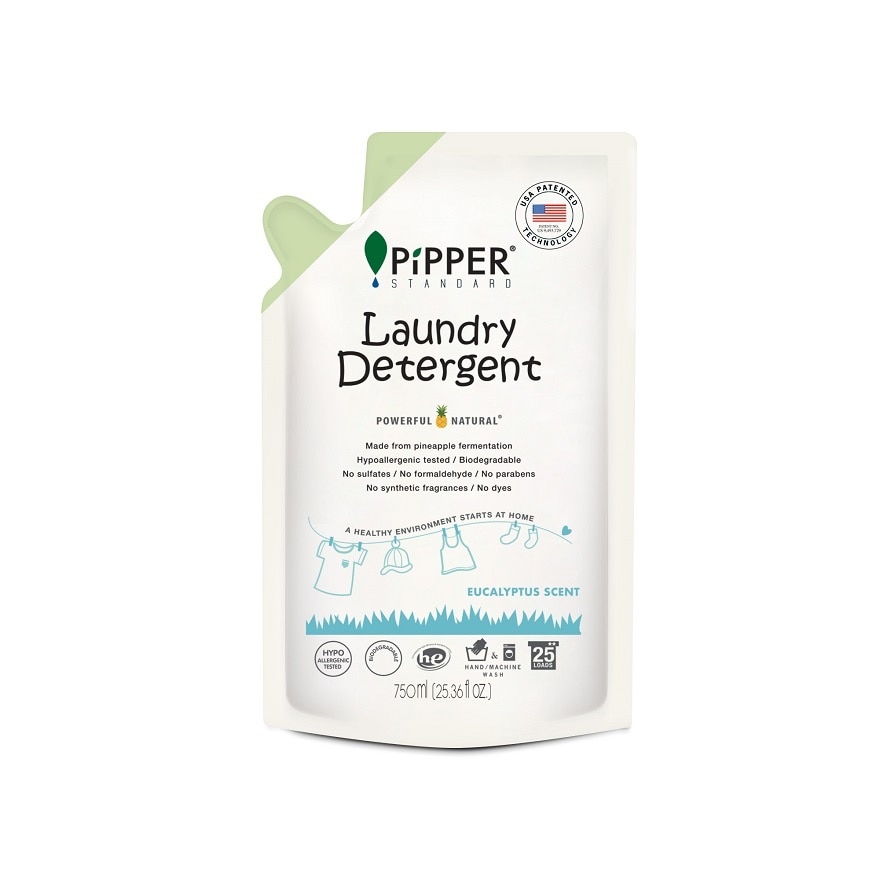 Pipper Standard Laundry Detergent Eucalyptus Scent Refill 750 Ml. - White