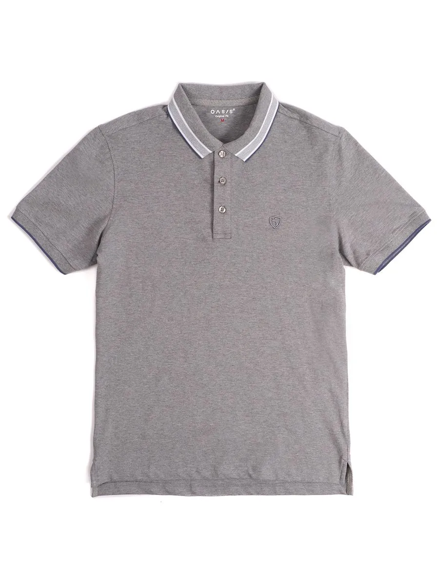OASIS Men's short sleeve polo shirt Grey Size - M