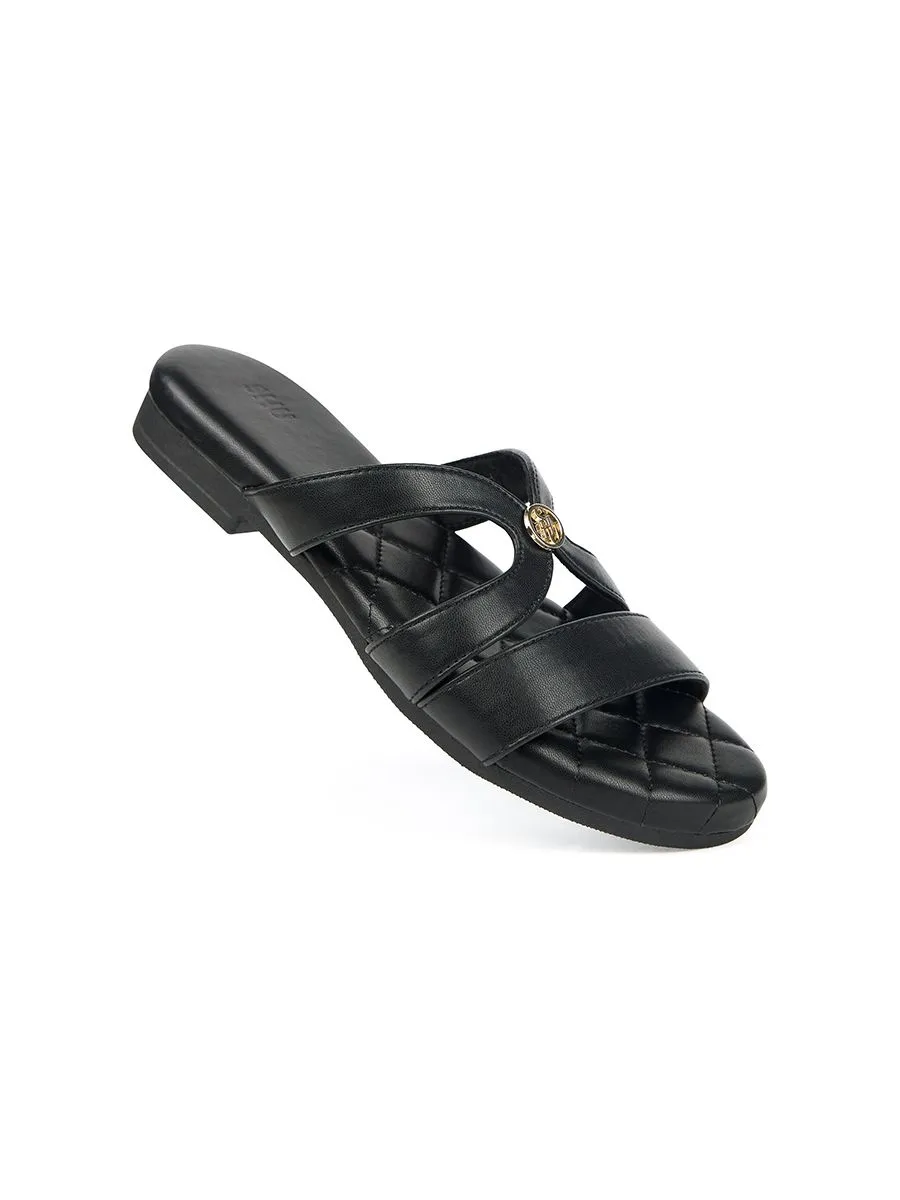 SHU WOWEN  PALETTE SOFT TINY SIGNET SANDALS - BLACK