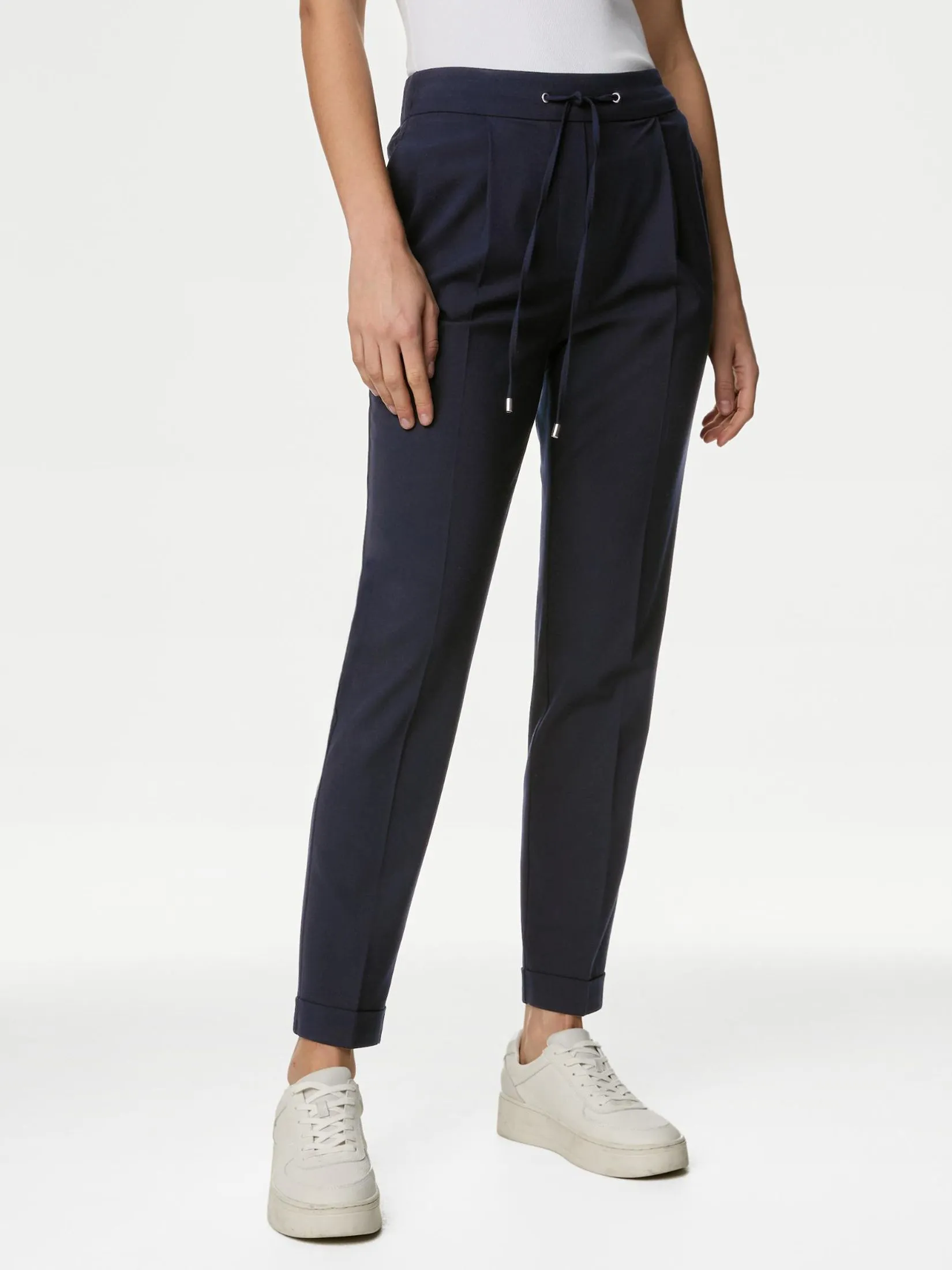 MARKS & SPENCER Women Trousers Drawstring Tapered Ankle Grazer
