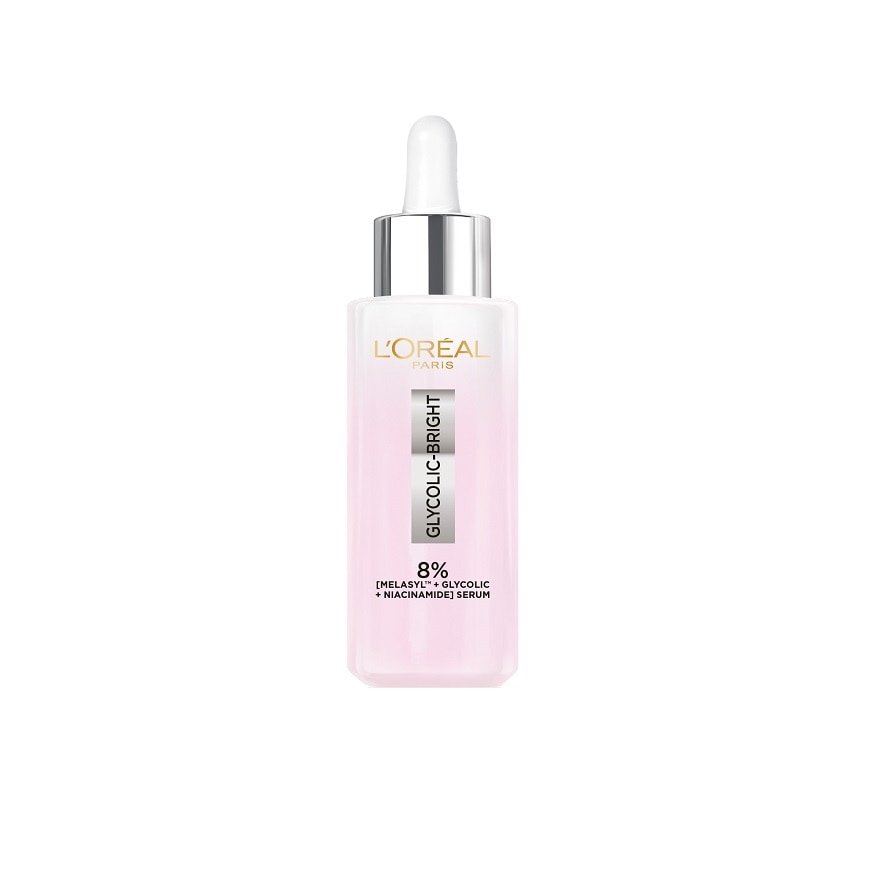 L'Oreal Paris Glycolic-Bright Anti-Dark Spot Brightening Serum 30 Ml. - Pink