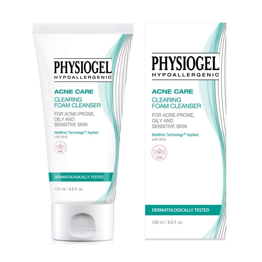Physiogel Acne Care Clearing Foam Cleanser for Acne Oily  Sensitive Skin 120 ml.